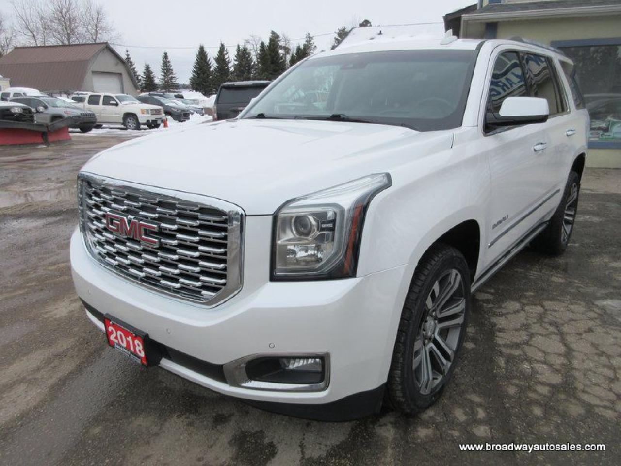 Used 2018 GMC Yukon LOADED DENALI-EDITION 7 PASSENGER 6.2L - V8.. 4X4.. CAPTAINS.. 3RD ROW.. NAVIGATION.. SUNROOF.. DVD PLAYER.. LEATHER.. HEATED SEATS & WHEEL.. for sale in Bradford, ON