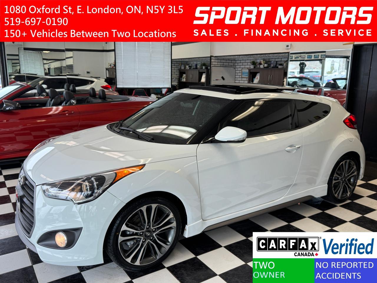 Used 2016 Hyundai Veloster Turbo+Leather+Roof+GPS+Camera+Heated Seats for sale in London, ON