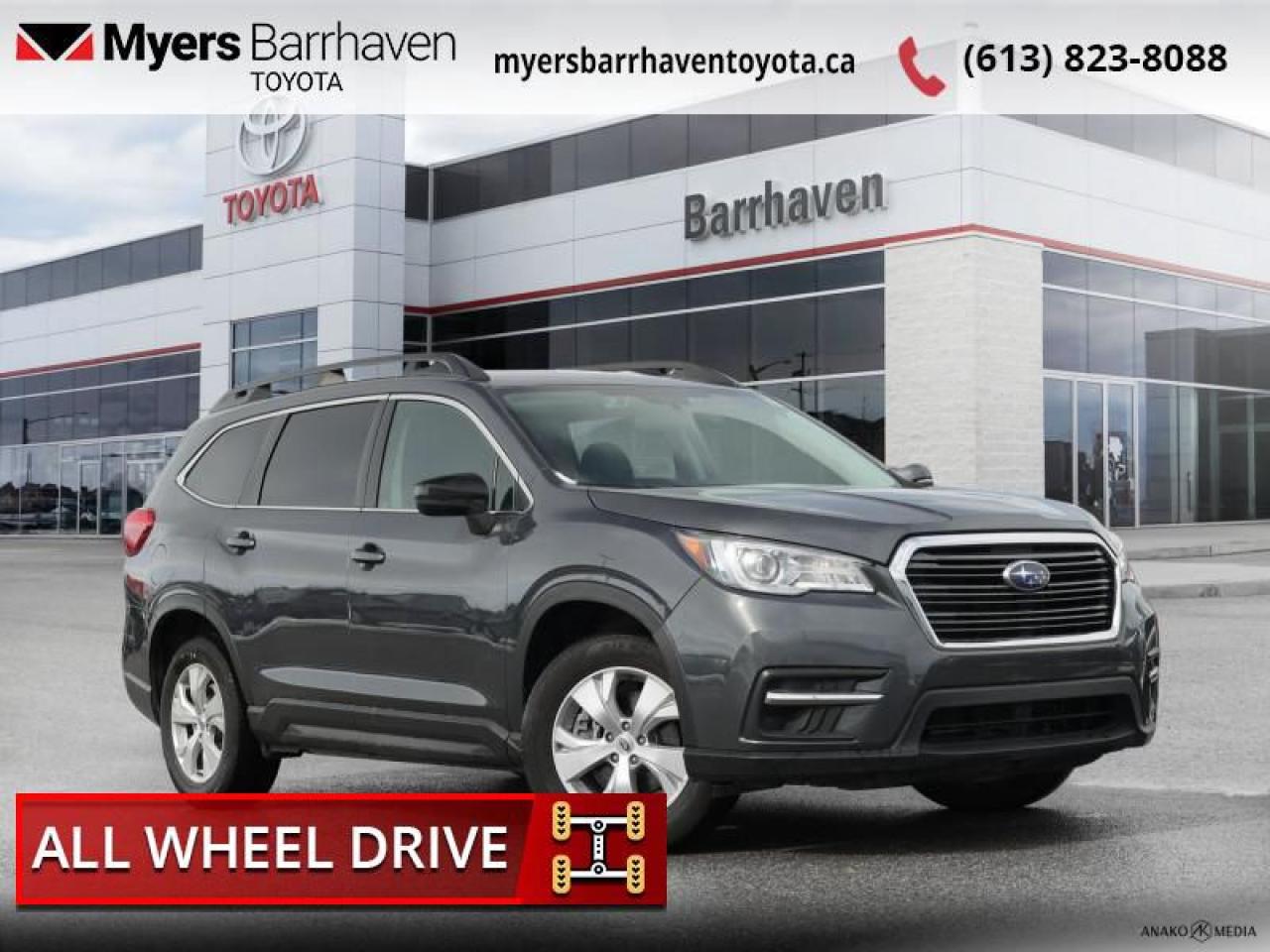 <b>Heated Seats, Android Auto, Apple CarPlay, EyeSight, All Wheel Drive, 8 Person Seating, Voice Controls</b><br> <br>  Compare at $28598 - Our Live Market Price is just $27498! <br> <br>   This 2021 Subaru Ascent is a family-focused, three-row crossover SUV that doesnt sacrifice any of the charm of the Subaru brand. This  2021 Subaru Ascent is for sale today in Ottawa. <br> <br>Introducing the 3-row, family-sized SUV as envisioned by Subaru - the 2021 Subaru Ascent. This mid-size SUV showcases the performance, reliability, safety and value youve come to expect from Subaru, but in an entirely different kind of package. This Ascent offers seating for up to 8 passengers, a supremely comfortable ride and generous interior space - but also delivers levels of all-road/all-weather capability and handling prowess that are completely unexpected from the typical 3-row SUV. The 2021 Subaru Ascent: comfort, convenience, adventure and peace-of-mind for the whole family. This  SUV has 99,247 kms. Its  gray in colour  . It has an automatic transmission and is powered by a  260HP 2.4L 4 Cylinder Engine.  It may have some remaining factory warranty, please check with dealer for details. <br> <br> Our Ascents trim level is Convenience. The Convenience trim makes this Ascent an outstanding value. This crossover comes with the EyeSight driver assist system, three-zone automatic climate control, a 6.5-inch infotainment system with Apple CarPlay and Android Auto, heated front seats, an 8-way power drivers seat, and more.<br> <br>To apply right now for financing use this link : <a href=https://www.myersbarrhaventoyota.ca/quick-approval/ target=_blank>https://www.myersbarrhaventoyota.ca/quick-approval/</a><br><br> <br/><br> Buy this vehicle now for the lowest bi-weekly payment of <b>$203.83</b> with $0 down for 84 months @ 8.99% APR O.A.C. ( Plus applicable taxes -  Plus applicable fees   ).  See dealer for details. <br> <br>At Myers Barrhaven Toyota we pride ourselves in offering highly desirable pre-owned vehicles. We truly hand pick all our vehicles to offer only the best vehicles to our customers. No two used cars are alike, this is why we have our trained Toyota technicians highly scrutinize all our trade ins and purchases to ensure we can put the Myers seal of approval. Every year we evaluate 1000s of vehicles and only 10-15% meet the Myers Barrhaven Toyota standards. At the end of the day we have mutual interest in selling only the best as we back all our pre-owned vehicles with the Myers *LIFETIME ENGINE TRANSMISSION warranty. Thats right *LIFETIME ENGINE TRANSMISSION warranty, were in this together! If we dont have what youre looking for not to worry, our experienced buyer can help you find the car of your dreams! Ever heard of getting top dollar for your trade but not really sure if you were? Here we leave nothing to chance, every trade-in we appraise goes up onto a live online auction and we get buyers coast to coast and in the USA trying to bid for your trade. This means we simultaneously expose your car to 1000s of buyers to get you top trade in value. <br>We service all makes and models in our new state of the art facility where you can enjoy the convenience of our onsite restaurant, service loaners, shuttle van, free Wi-Fi, Enterprise Rent-A-Car, on-site tire storage and complementary drink. Come see why many Toyota owners are making the switch to Myers Barrhaven Toyota. <br>*LIFETIME ENGINE TRANSMISSION WARRANTY NOT AVAILABLE ON VEHICLES WITH KMS EXCEEDING 140,000KM, VEHICLES 8 YEARS & OLDER, OR HIGHLINE BRAND VEHICLE(eg. BMW, INFINITI. CADILLAC, LEXUS...) o~o