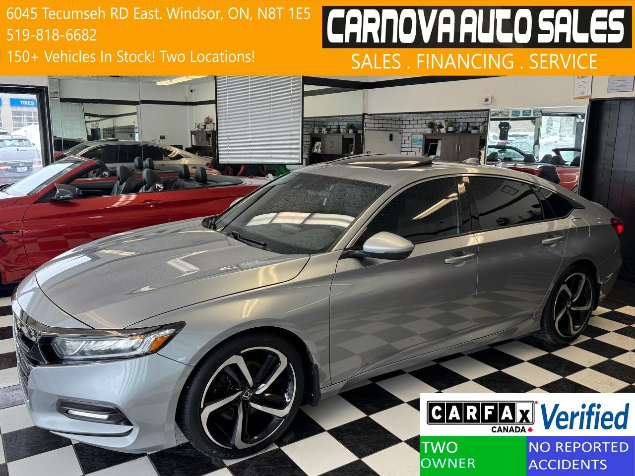 Used 2018 Honda Accord SPORT 1.5T+New Tires+Roof+Lane Keep+CLEAN CARFAX for sale in Windsor, ON