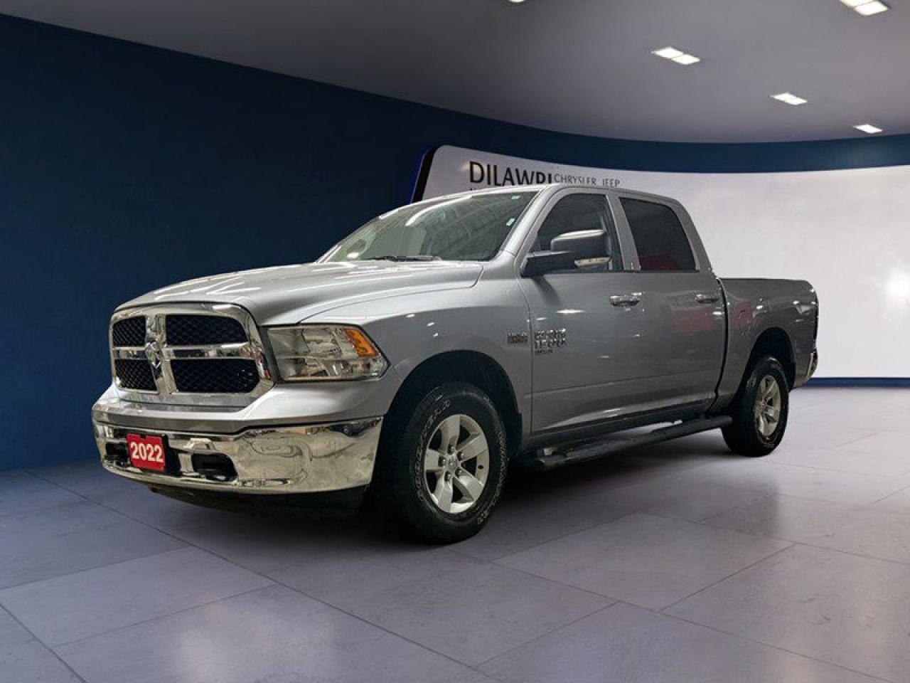 This 2022 RAM 1500 Classic SLT combines rugged capability with modern comfort. With a 3.6L Pentastar V6 engine, automatic transmission, and 4x4 drivetrain, this truck is built to handle anything you throw at it. Key Features:  Crew Cab with 57 Box  Perfect for work or family adventures.  Silver exterior with a sleek, commanding presence.  Only 34,796 km  Like new and ready to roll.  Fuel-efficient for a truck: 14.5/10.2 L/100 km (City/Hwy). Dont miss out on this in-stock powerhouse  schedule your test drive today and experience the RAM difference!