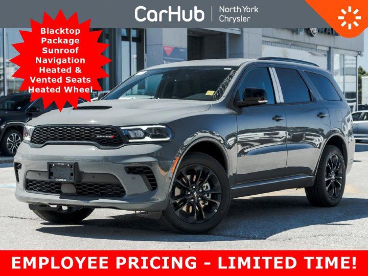 New 2025 Dodge Durango GT AWD Blacktop Package Sunroof Navi Heated Vented Seats Heated Wheel for sale in Thornhill, ON