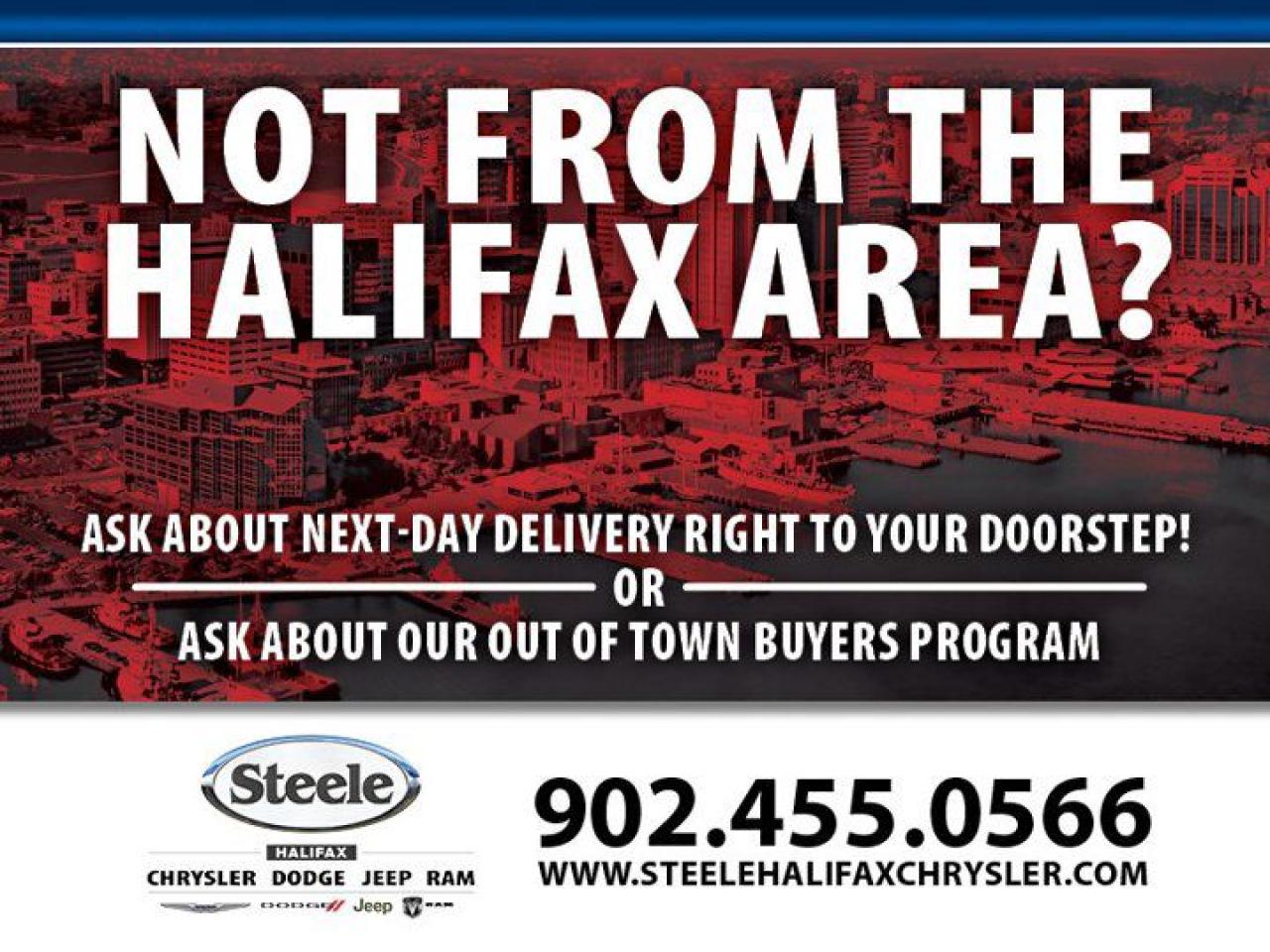 Top reasons for buying from Halifax Chrysler: Live Market Value Pricing, No Pressure Environment, State Of The Art facility, Mopar Certified Technicians, Convenient Location, Best Test Drive Route In City, Full Disclosure. Certification Program Details: 85 Point Inspection, 2 Years Fresh MVI, Brake Inspection, Tire Inspection, Fresh Oil Change, Free Carfax Report, Vehicle Professionally Detailed. Here at Halifax Chrysler, we are committed to providing excellence in customer service and will ensure your purchasing experience is second to none! Visit us at 12 Lakelands Boulevard in Bayers Lake, call us at 902-455-0566 or visit us online at www.halifaxchrysler.com *** We do our best to ensure vehicle specifications are accurate. It is up to the buyer to confirm details.***