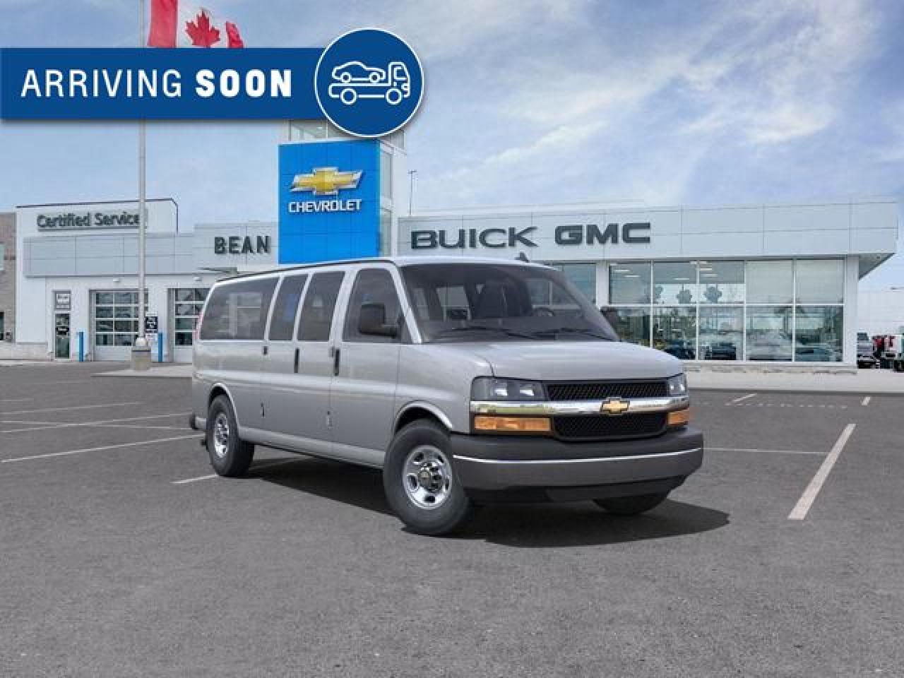 New 2025 Chevrolet Express 3500 LS 12 PERSON SEATING, 4.3L V6 WITH REMOTE START/ENTRY, POWER DRIVER SEAT, CRUISE CONTROL, REAR PARK ASSIST, BLIND ZONE ALERT, REAR VISION CAMERA, BLUETOOTH for sale in Carleton Place, ON