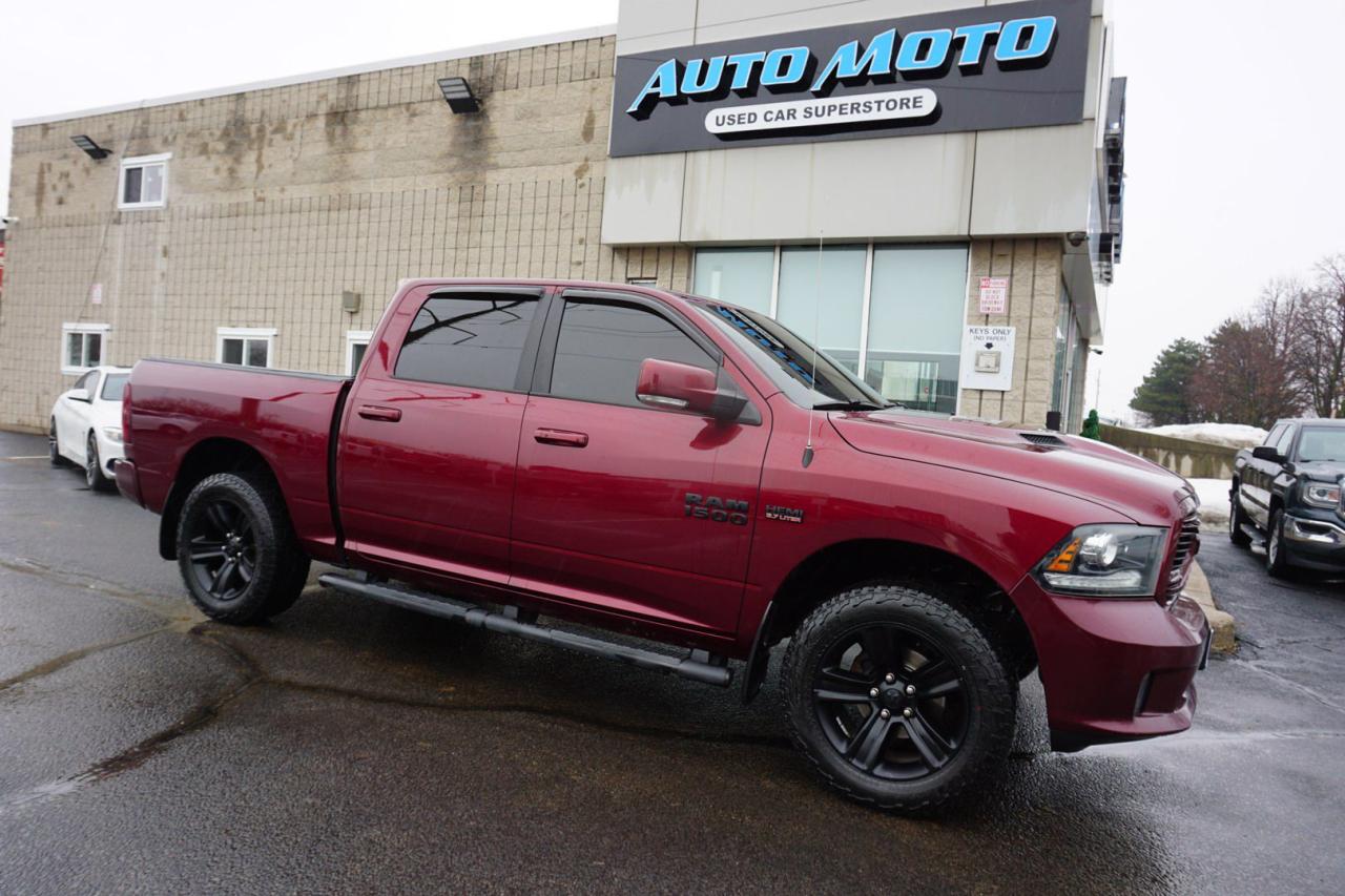 Used 2018 RAM 1500 SPORT 5.7L HEMI CREW 4WD CERTIFIED *ACCIDENT FREE* CAMERA NAV BLUETOOTH LEATHER HEATED SEATS SUNROOF CRUISE ALLOYS for sale in Burlington, ON