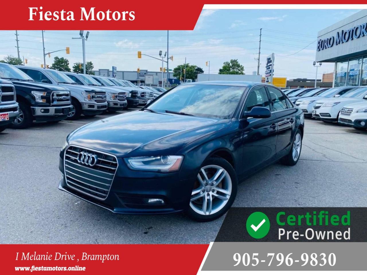 Used 2013 Audi A4 PREMIUM QUATTRO,LEATHER, SUNROOF, NAVI, BLUETOOTH, POWER SEATS ,CLEAN for sale in Brampton, ON