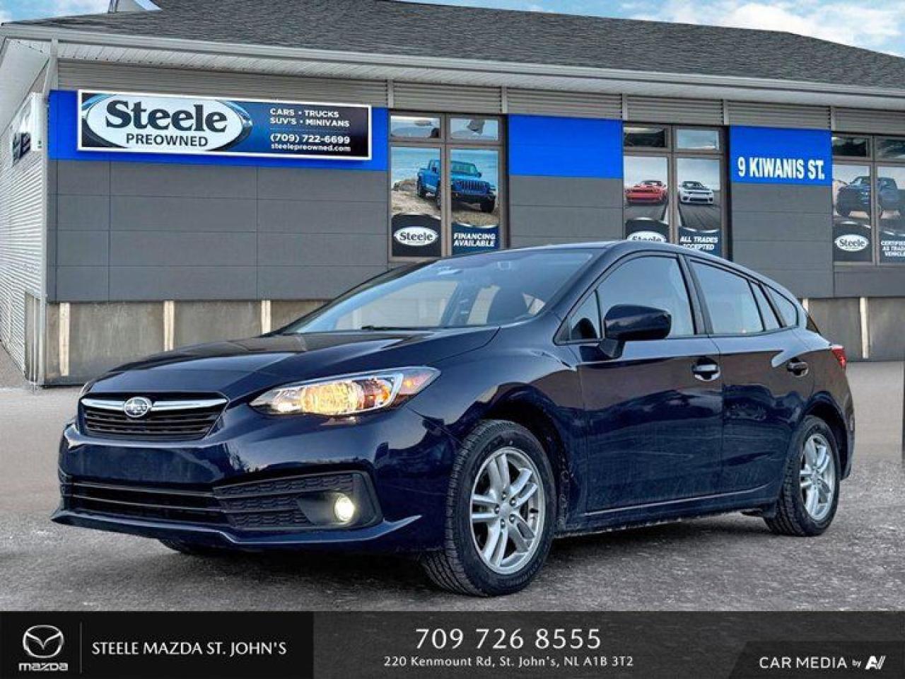 Get approved for this 2021 Subaru Impreza 2.0i Touring Package in minutes.Financing for all credit situations and tailored extended warranty options. Apply today: www.steelemazdastjohns.com/credit-form.htmlThe 2021 Subaru Impreza 2.0i Touring Package offers reliability, comfort, and all-weather capability with Subarus signature Symmetrical All-Wheel Drive. Powered by a 2.0L 4-cylinder BOXER engine, it delivers a balanced mix of efficiency and performance. The Touring Package adds premium touches like a power sunroof, heated front seats, keyless entry, and an intuitive touchscreen infotainment system with Apple CarPlay and Android Auto. Spacious and practical, with advanced safety features like EyeSight Driver Assist, this Impreza is perfect for daily commutes and weekend adventures.