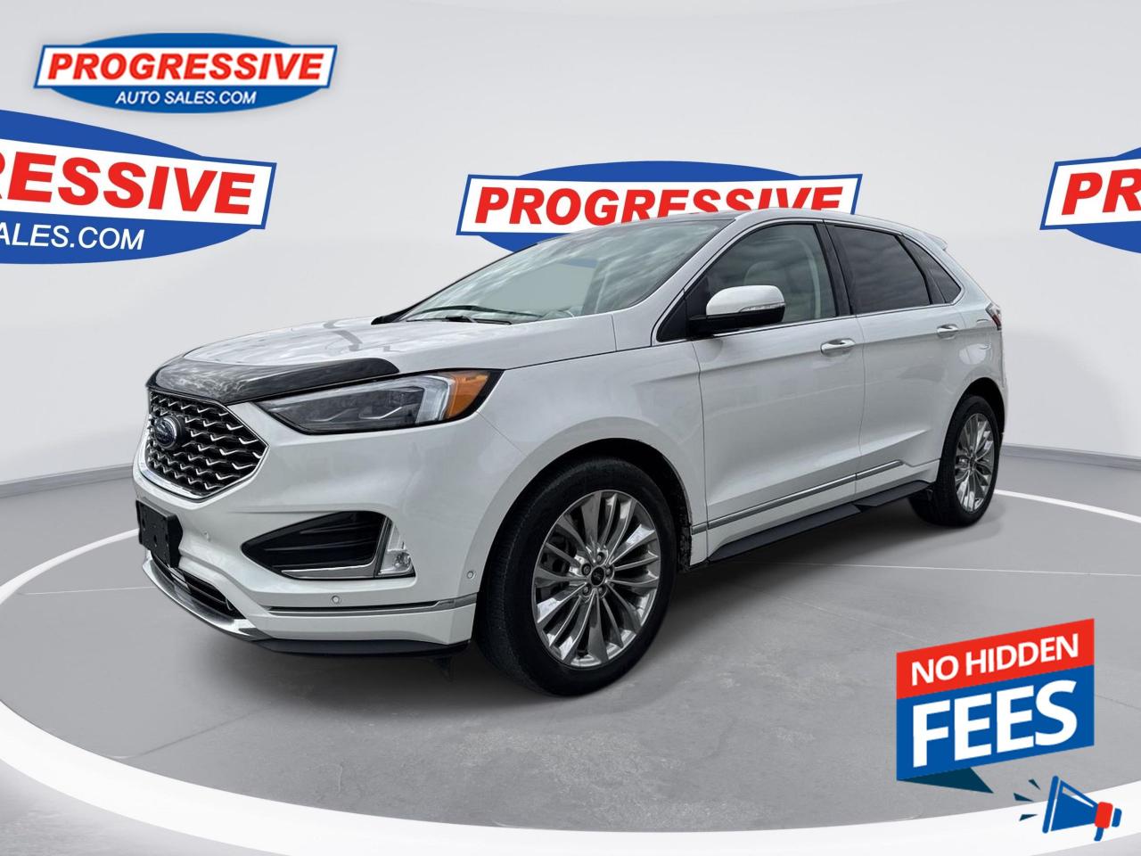 <b>Leather Seats,  Premium Audio,  Heated Seats,  Power Liftgate,  Apple CarPlay!</b><br> <br>    This unique and stylish Ford Edge is here to make waves. This  2022 Ford Edge is for sale today. <br> <br>With meticulous attention to detail and amazing style, the Ford Edge seamlessly integrates power, performance and handling with awesome technology to help you multitask your way through the challenges that life throws your way. Made for an active lifestyle and spontaneous getaways, the Ford Edge is as rough and tumble as you are. Push the boundaries and stay connected to the road with this sweet ride!This  SUV has 41,714 kms. Its  white in colour  . It has a 8 speed automatic transmission and is powered by a  250HP 2.0L 4 Cylinder Engine.  This unit has some remaining factory warranty for added peace of mind. <br> <br> Our Edges trim level is Titanium. Upgrading to this Edge Titanium is a great choice as it comes loaded with an impressive list of features including unique aluminum wheels and exterior chrome trim, a premium 12 speaker Bang & Olufsen sound system, a power rear liftgate, power and heated leather seats, FordPass Connect with a 4G LTE hotspot, a 12 inch touchscreen featuring SYNC 4, wireless Apple CarPlay and Android Auto, a leather wrapped steering wheel and dual zone automatic climate control. For added safety and convenience, you will also get Ford Co-Pilot360 with blind spot assist, lane keep assist, automatic emergency braking, lane departure warning, a proximity key for push button start, rear parking sensors, front fog lights, a remote engine start plus so much more.
 This vehicle has been upgraded with the following features: Leather Seats,  Premium Audio,  Heated Seats,  Power Liftgate,  Apple Carplay,  Android Auto,  Remote Start. <br> To view the original window sticker for this vehicle view this <a href=http://www.windowsticker.forddirect.com/windowsticker.pdf?vin=2FMPK4K9XNBA75544 target=_blank>http://www.windowsticker.forddirect.com/windowsticker.pdf?vin=2FMPK4K9XNBA75544</a>. <br/><br> <br>To apply right now for financing use this link : <a href=https://www.progressiveautosales.com/credit-application/ target=_blank>https://www.progressiveautosales.com/credit-application/</a><br><br> <br/><br><br> Progressive Auto Sales provides you with the all the tools you need to find and purchase a used vehicle that meets your needs and exceeds your expectations. Our Sarnia used car dealership carries a wide range of makes and models for exceptionally low prices due to our extensive network of Canadian, Ontario and Sarnia used car dealerships, leasing companies and auction groups. </br>

<br> Our dealership wouldnt be where we are today without the great people in Sarnia and surrounding areas. If you have any questions about our services, please feel free to ask any one of our staff. If you want to visit our dealership, you can also find our hours of operation and location information on our Contact page. </br> o~o