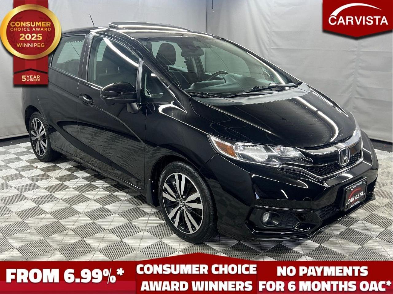CONSECUTIVE COMSUMER CHOICE AWARD WINNERS FOR OUTSTANDING BUSINESS! LOW DEALER FINANCING RATES*, NO PAYMENTS FOR 6 MONTHS*!

BLUETOOTH HANDSFREE, REVERSE CAMERA, LANE ASSIST, ADAPTIVE CRUISE CONTROL, 5 PASSENGER

This 2018 Honda Fit EX is a versatile and efficient hatchback that offers surprising space, advanced safety features, and the dependable performance Honda is known for. Powered by a responsive 1.5L engine, it delivers excellent fuel economy while remaining nimble and fun to drive perfect for both city commuting and weekend getaways. The EX trim adds a host of desirable upgrades, including a sunroof that brings in natural light and fresh air, making every drive more enjoyable.

Inside, the Fit EX is smartly designed with a flexible interior layout that offers impressive cargo capacity for its class. It also comes equipped with modern driver assist features like adaptive cruise control and lane keeping assist, providing an extra layer of safety and comfort on longer drives. The infotainment system includes a user friendly touchscreen with smartphone connectivity, making it easy to stay connected on the go. With its practical size, strong reliability record, and well rounded feature set, this 2018 Honda Fit EX is a standout choice for anyone seeking a compact car that doesnt compromise on comfort, tech, or performance.

5 years running, consecutive receivers of the prestigious Consumer Choice Award in 2021, 2022, 2023, 2024 and 2025! Low rate dealer arranged financing available! 
At Carvista we offer a unique buying experience, with no deceiving finance gimmicks and trades are welcome but not required! Carvista is a family operated business that has been in business for over 25 years, and has earned a A+ BBB Accreditation and outstanding consumer accolades. Offering 175 quality pre-owned vehicles, all are certified and Carfax verified, most with remaining factory warranty and a modern facility located on Winnipegs Regent Ave strip. We welcome you to visit us at 1201 Regent Ave W, at Carvista, and drive away in a like new vehicle for less. In many cases we can offer no payments for 6 months! Dont let your trade or credit stop you, we accept any kind, any time. CARVISTA.CA, "Where the deals are".
 Prices and payments exclude GST OR PST Carvista Inc. 
Dealer Permit # 1211, Category: Used Vehicle 
Please verify all ad details with a Carvista sales person, vehicle may not be exactly as shown.
