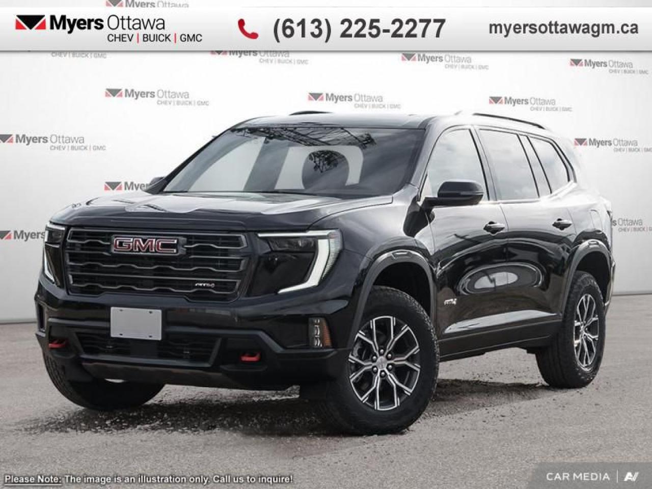 New 2025 GMC Acadia AT4  ACADIA AT4, BLACK ON BLACK, LOADED IN STOCK for sale in Ottawa, ON