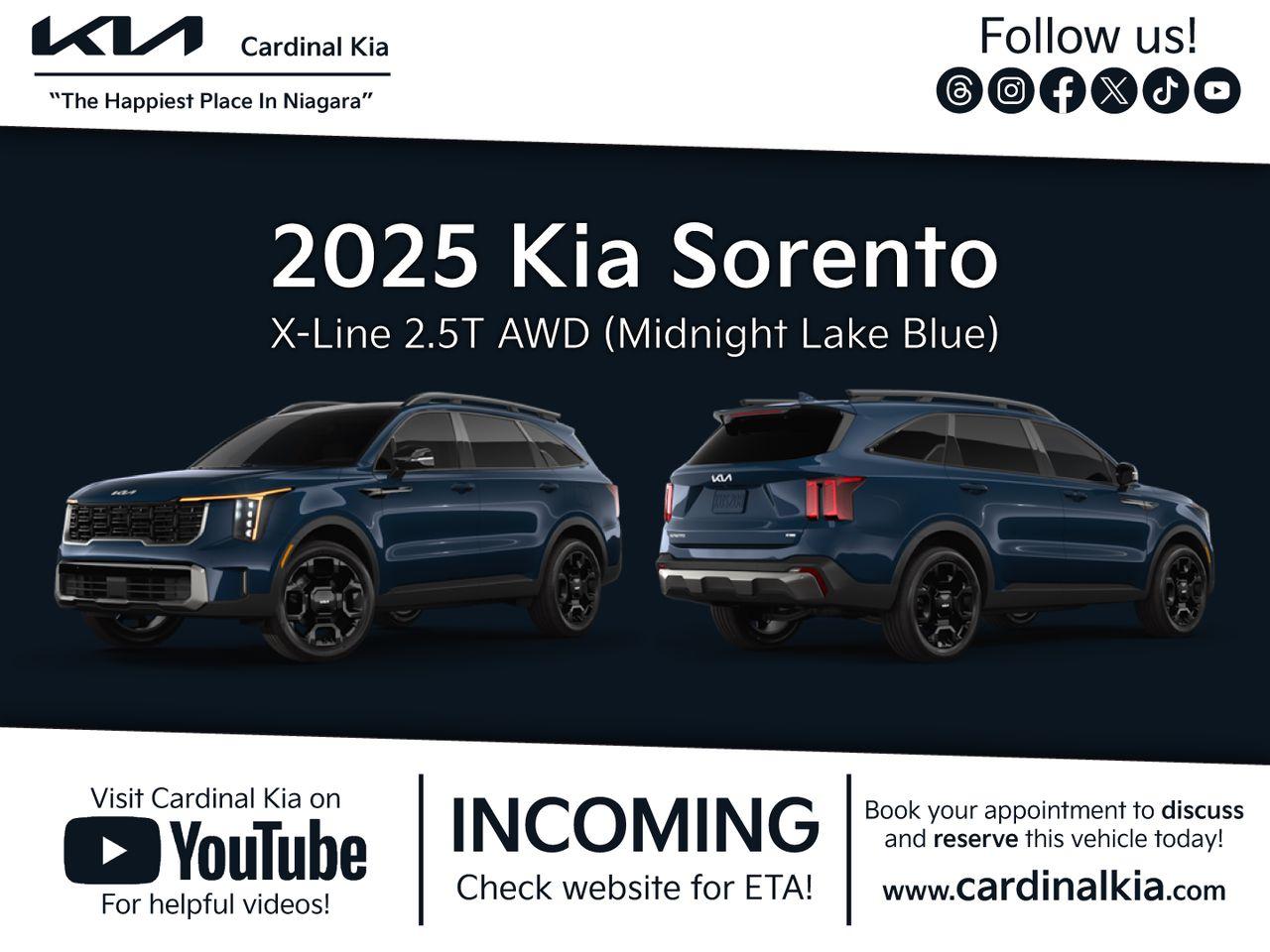 New 2025 Kia Sorento X-Line for sale in Niagara Falls, ON