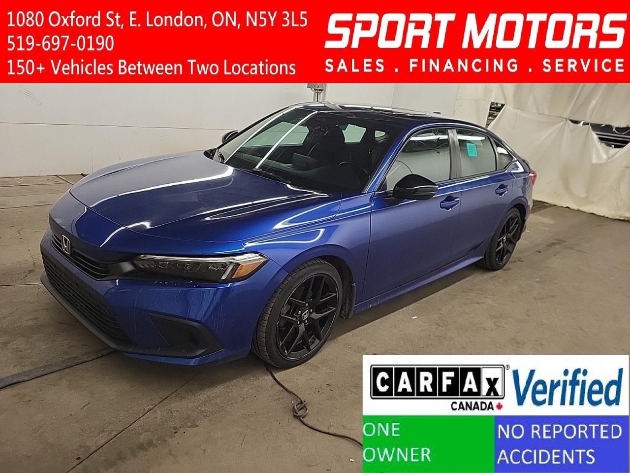 Used 2022 Honda Civic SPORT+Roof+ONE OWNER+CLEAN CARFAX+ACCIDENT FREE for sale in London, ON