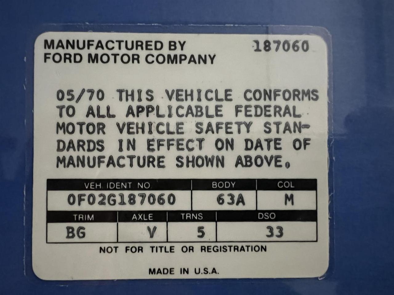 1970 Ford Mustang BOSS302 Photo