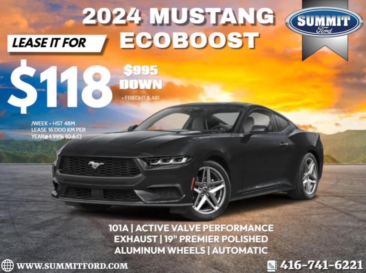 New 2024 Ford Mustang EcoBoost | $118 + HST WEEKLY 48 MONTH LEASE for sale in Etobicoke, ON