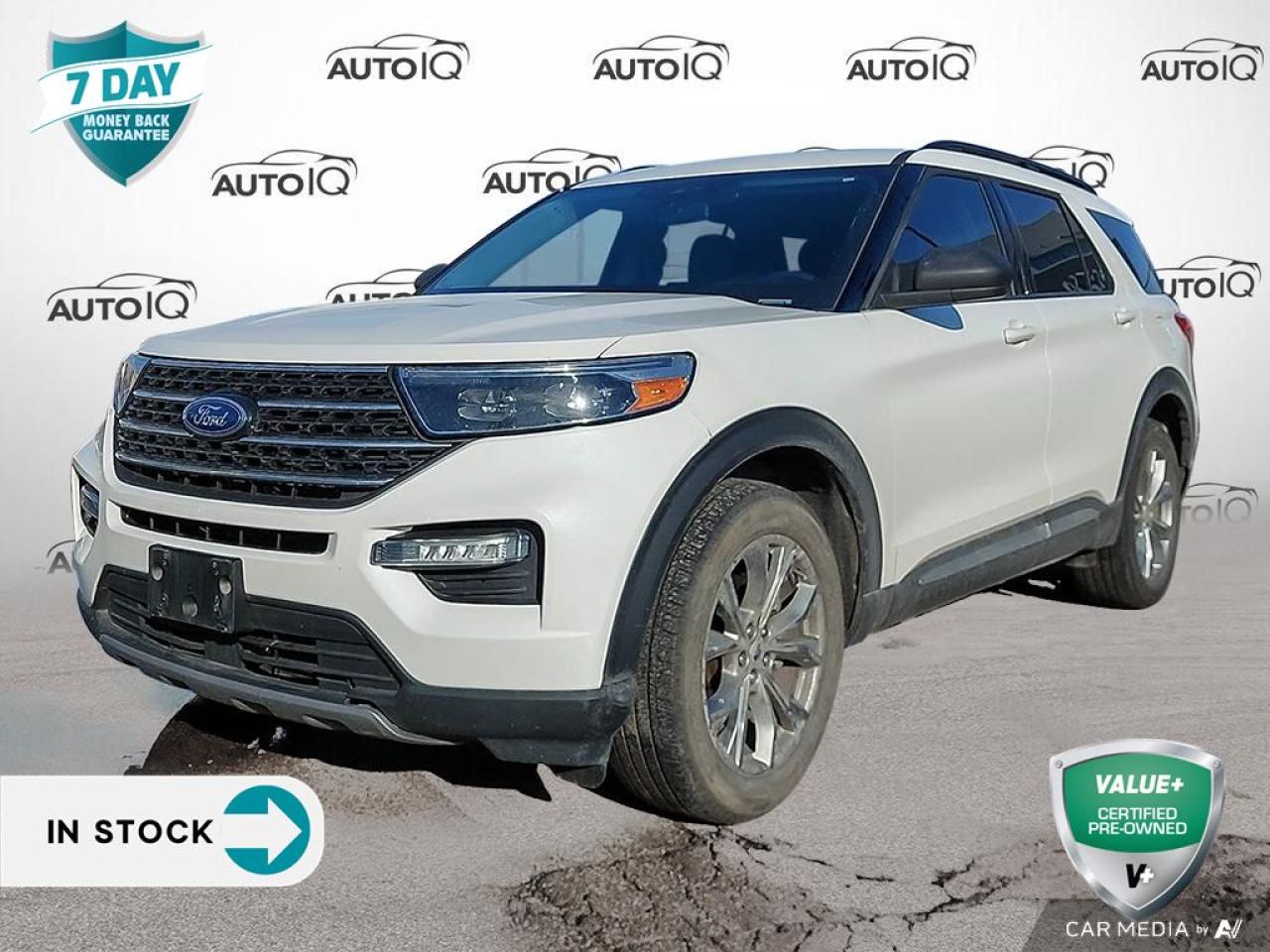 Recent Arrival  2023 Ford Explorer XLT 4WD<br><br>This 2023 Ford Explorer XLT in Star White Metallic Tri-Coat is a versatile and well-equipped SUV designed for comfort, convenience, and capability. Powered by a 2.3L I4 EcoBoost engine paired with a 10-speed automatic transmission, this 4WD SUV delivers a smooth and responsive driving experience, whether on city streets or rugged terrain.<br><br>Key Features:<br>Advanced Driver Assistance  Intelligent Adaptive Cruise Control w/Stop & Go, BLIS Blind Spot Information System, and Ford Co-Pilot Assist<br>Luxury & Comfort  Heated ActiveX Captains Chairs, Leather Steering Wheel, Twin Panel Moonroof, Illuminated Entry<br>Technology & Connectivity  SYNC 3 Communications & Entertainment System, Voice-Activated Touchscreen Navigation System, Steering Wheel Mounted Audio Controls<br>Convenience & Functionality  Remote Start, Power Liftgate, Remote Keyless Entry<br>Stylish Exterior  20 10-Spoke Carbonized Grey-Painted Wheels<br>A perfect combination of performance, comfort, and advanced technology, the Explorer XLT is ready for any adventure.<br><br>Contact us today for more details or to schedule a test drive.<br><br><br><br><br><br><br><br><p></p>

<p>VALUE+ CERTIFIED PRE-OWNED VEHICLE</p>

<p>36-point Provincial Safety Inspection<br />
172-point inspection combined mechanical, aesthetic, functional inspection including a vehicle report card<br />
Warranty: 30 Days or 1500 KMS on mechanical safety-related items and extended plans are available<br />
Complimentary CARFAX Vehicle History Report<br />
2X Provincial safety standard for tire tread depth<br />
2X Provincial safety standard for brake pad thickness<br />
7 Day Money Back Guarantee*<br />
Market Value Report provided<br />
Complimentary 3 months SIRIUS XM satellite radio subscription on equipped vehicles<br />
Complimentary wash and vacuum<br />
Vehicle scanned for open recall notifications from manufacturer</p>

<p>SPECIAL NOTE: This vehicle is reserved for AutoIQs retail customers only. Please, No dealer calls. Errors & omissions excepted.</p>

<p>*As-traded, specialty or high-performance vehicles are excluded from the 7-Day Money Back Guarantee Program (including, but not limited to Ford Shelby, Ford mustang GT, Ford Raptor, Chevrolet Corvette, Camaro 2SS, Camaro ZL1, V-Series Cadillac, Dodge/Jeep SRT, Hyundai N Line, all electric models)</p>