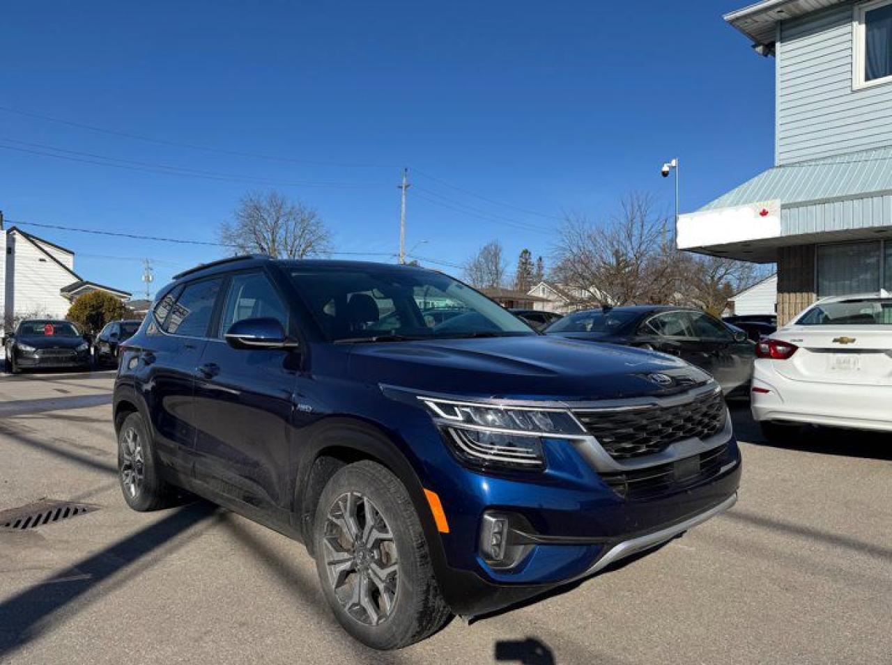 Used 2021 Kia Seltos EX Premium AWD | Leather | Nav | Sunroof | Heated Steering + Seats | CarPlay + Android | Rear Camera for sale in Guelph, ON