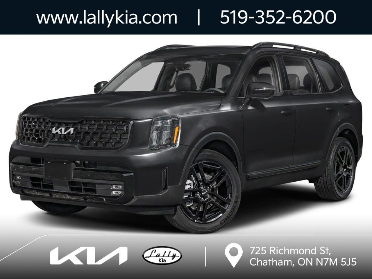 New 2025 Kia Telluride X-Line AWD|X-LINE|LEATHER SEATS|DUAL PANEL POWER SUNROOF|HEATED AND AIR COOLED FRONT AND SECOND ROW SEATS|REMOTE CAR STARTER|NAVIGATION|HEATED STEERING WHEEL|SMART  POWER LIFTGATE|HARMON KARDAN PREMIUM AUDIO for sale in Chatham, ON