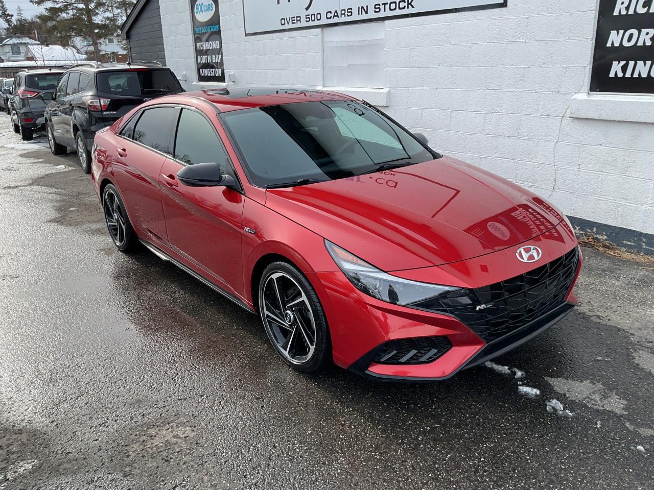 Used 2022 Hyundai Elantra N Line LOW MILEAGE!!!   SUNROOF. HEATED SEATS. BACKUP CAM. A/C. CRUISE. PWR GROUP. KEYLESS ENTRY. PERFECT F for sale in North Bay, ON