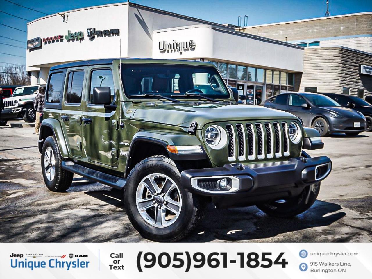 Used 2022 Jeep Wrangler Unlimited Sahara 4x4| LEATHER| COLD WEATHER GRP| for sale in Burlington, ON