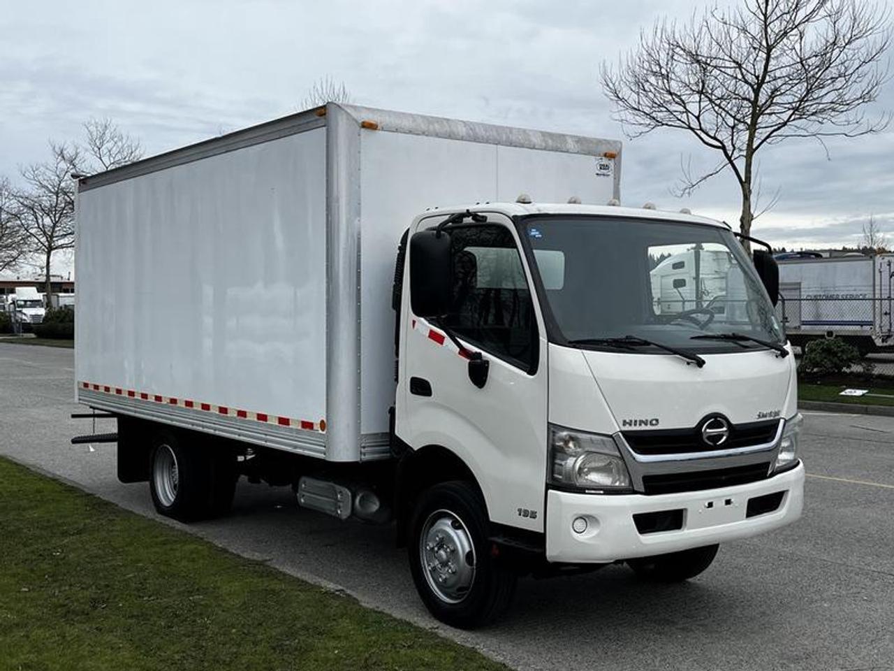 2013 Hino 195 Silver Knight 16 Foot Cube Van Diesel, 5.1L engine, 6 cylinder, AM-FM radio, CD player, cruise control, air-conditioning, commercial vehicle decal expires July of 2025.  $37,720.00 plus $375 processing fee, $38,095.00 total payment obligation before taxes.   Listing report, warranty, contract commitment cancellation fee, financing available on approved credit (some limitations and exceptions may apply). All above specifications and information is considered to be accurate but is not guaranteed and no opinion or advice is given as to whether this item should be purchased. We do not allow test drives due to theft, fraud, acts of vandalism and undetectable impaired driving. Instead we provide the following benefits: Complimentary Warranty (with options to extend), Limited Money Back Satisfaction Guarantee on Fully Completed Contracts, Contract Commitment Cancellation, and an Open-Ended Sell-Back Option. Ask seller for details or call 604-522-REPO(7376) to confirm listing availability.