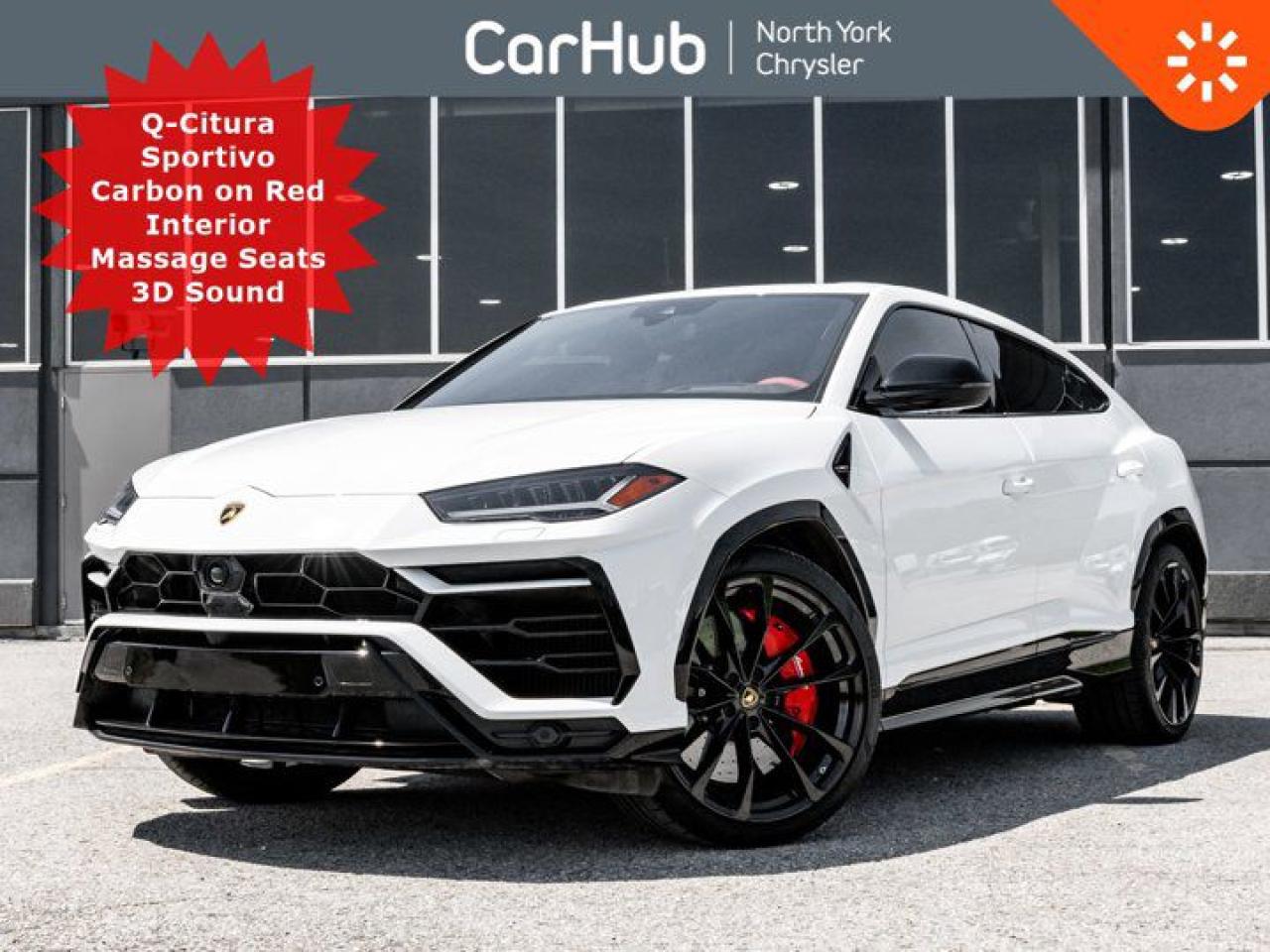 Used 2022 Lamborghini Urus Q-Citura Sportivo Carbon on Red Interior Massage Seats 3D Sound for sale in Thornhill, ON