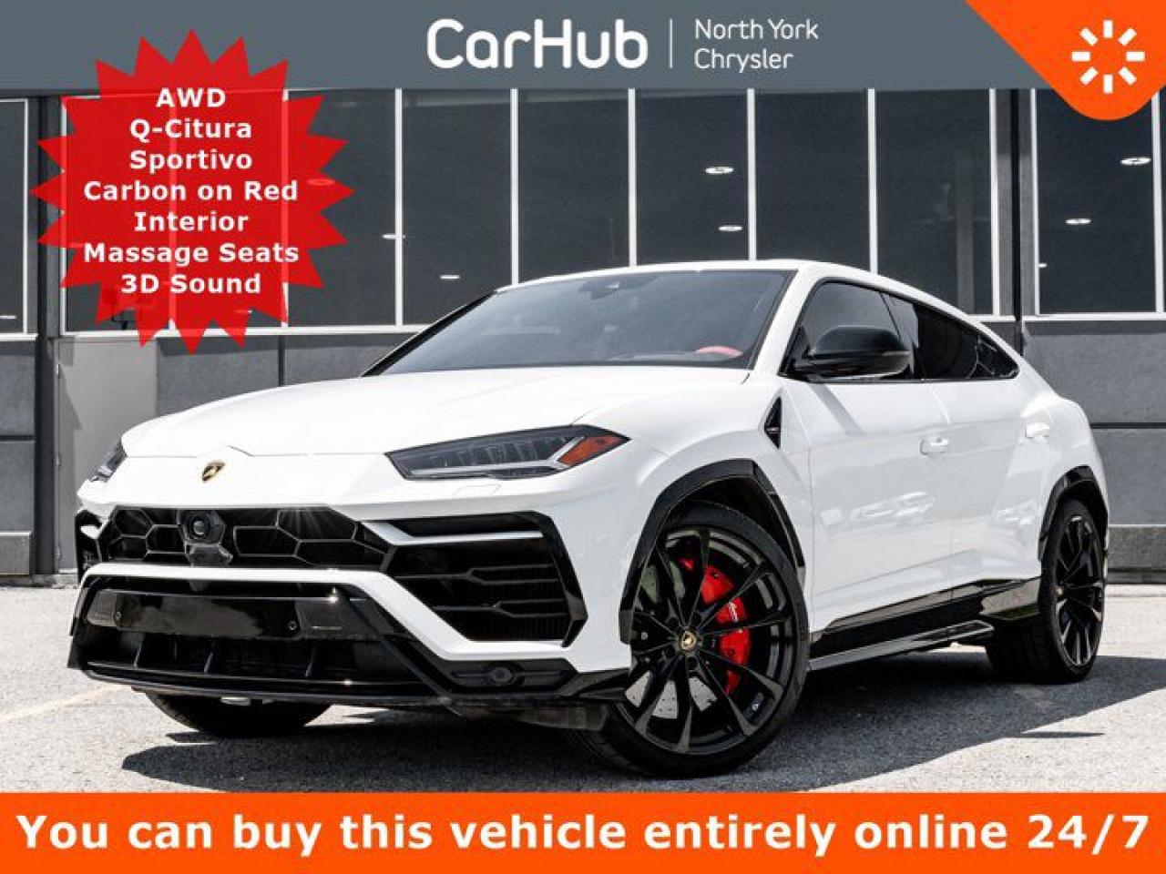 Used 2022 Lamborghini Urus AWD Q-Citura Sportivo Carbon on Red Interior Massage Seats 3D Sound for sale in Thornhill, ON