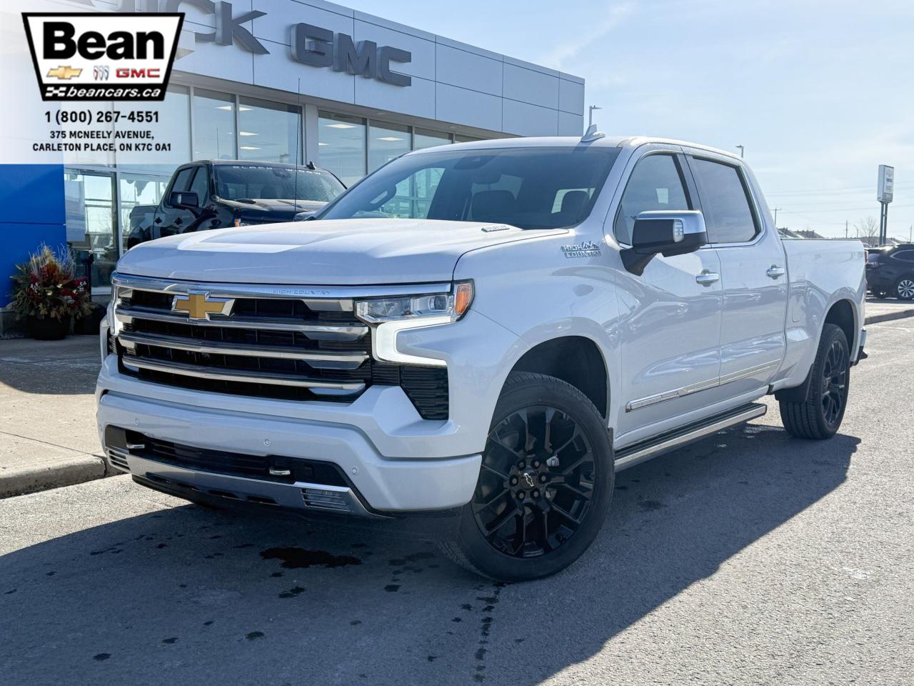 <h2><span style=color:#2ecc71><span style=font-size:18px><strong>Check out this 2024 Chevrolet Silverado 1500 High Country</strong></span></span></h2>

<p><span style=font-size:16px>Powered by a 3.0L V6 Duramax engine with up to 355hp & up to 383 lb-ft of torque.</span></p>

<p><span style=font-size:16px><strong>Convenience & Comfort:</strong> includes remote start/entry, heated/ventilated seats, heated steering wheel, heated rear seats, sunroof, HD surround vision and 22" High Gloss Black multi-spoke wheels.</span></p>

<p><span style=font-size:16px><strong>Entertainment Features: </strong>includes 13.4" diagonal colour touchscreen, bose speaker system, wireless Apple CarPlay & Android Auto compatible, AM/FM stereo, Bluetooth capability.</span></p>

<p><span style=font-size:16px><strong>This truck also comes equipped with the following packages…</strong></span></p>

<p><span style=font-size:16px><strong>Technology Package:</strong> Rear Camera Mirror, Multi-colour 15" Diagonal Head-Up Display, Adaptive Cruise Control and Enhanced Automatic Emergency Braking.</span></p>

<p><span style=font-size:16px><strong>High Country Premium Package:</strong> Power sunroof, 22" painted aluminum wheels with Chrome inserts, 22" all-season tires, Floor liners.</span></p>

<h2><span style=color:#2ecc71><span style=font-size:18px><strong>Come test drive this truck today!</strong></span></span></h2>

<h2><span style=color:#2ecc71><span style=font-size:18px><strong>613-257-2432</strong></span></span></h2>