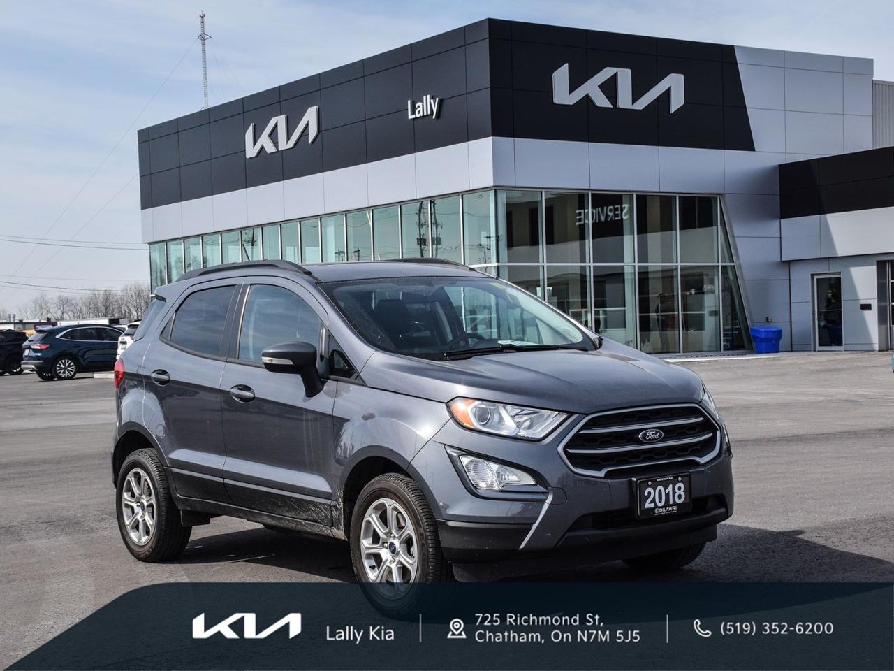 Used 2018 Ford EcoSport 4WD|EXTREMELY LOW KM’S|ACCIDENT FREE|APPLINK/APPLE CARPLAY AND ANDROID AUTO|HEATED FRONT SEATS POWER MOONROOF|REMOTE KEYLESS ENTRY|STEERING WHEEL MOUNTED AUDIO CONTROLS|TURN SIGNAL INDICATOR MIRRORS for sale in Chatham, ON