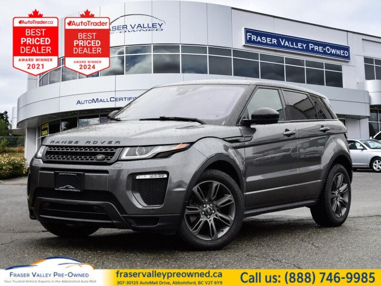 Low Mileage!
 

     This Range Rover Evoque cloaks its off-road chops in street-smart, urbane style. This  2018 Land Rover Range Rover Evoque is fresh on our lot in Abbotsford. 
 
This Range Rover Evoque marks a bold evolution of Range Rover design. With its dramatic rising beltline, a muscular shoulder running the length of the car, and a distinctive taper to the floating roofline, this Range Rover Evoque adopts a very dynamic profile with a powerful and athletic stance. This low mileage  SUV has just 68,434 kms. Its  nice in colour  . It has a 9 speed automatic transmission and is powered by a  237HP 2.0L 4 Cylinder Engine.  It may have some remaining factory warranty, please check with dealer for details. 
 
 Our Range Rover Evoques trim level is Landmark Special Edition. This stylish Range Rover Evoque is packed with luxurious features. It comes with an eight-inch touchscreen with navigation, leather seats which are heated in front, a heated steering wheel, a rearview camera, front and rear parking sensors, dual-zone automatic climate control, a power liftgate, a panoramic roof, aluminum wheels, and more. This vehicle has been upgraded with the following features: Sunroof,  Navigation,  Leather Seats,  Power Tailgate,  Heated Seats,  Heated Steering Wheel,  Rear View Camera. 
 
To apply right now for financing use this link : https://www.fraservalleypreowned.ca/abbotsford-car-loan-application-british-columbia
 
 

| Our Quality Guarantee: We maintain the highest standard of quality that is required for a Pre-Owned Dealership to operate in an Auto Mall. We provide an independent 360-degree inspection report through licensed 3rd Party mechanic shops. Thus, our customers can rest assured each vehicle will be a reliable, and responsible purchase.  |  Purchase Disclaimer: Your selected vehicle may have a differing finance and cash prices. When viewing our vehicles on third party  marketplaces, please click over to our website to verify the correct price for the vehicle. The Sale Price on third party websites will always reflect the Finance Price of our vehicles. If you are making a Cash Purchase, please refer to our website for the Cash Price of the vehicle.  | All prices are subject to and do not include, a $995 Finance Fee, and a $995 Document Fee.   These fees as well as taxes, are included in all listed listed payment quotes. Please speak with Dealer for full details and exact numbers.  o~o