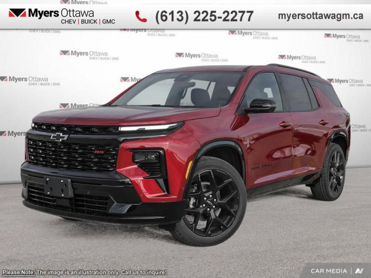 New 2025 Chevrolet Traverse RS  DEMO SALE! RS AWD, RED ON BLACK, IN STOCK for sale in Ottawa, ON