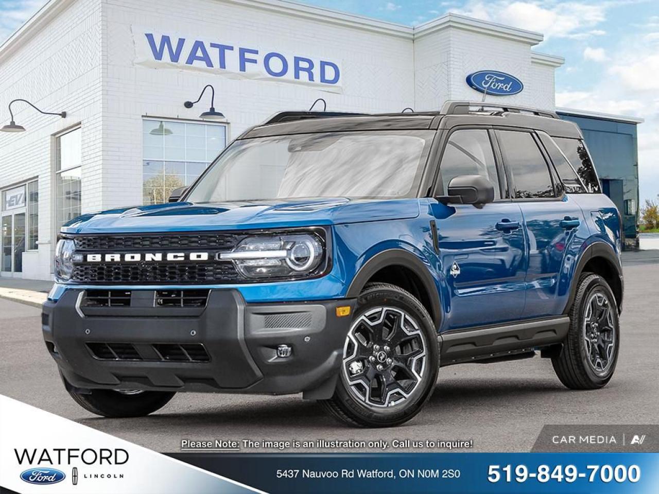 <p>OUTER BANKS 4X4

ENGINE: 1.5L ECOBOOST
TRANSMISSION: 8-SPEED AUTOMATIC
EQUIPMENT GROUP 300A
VELOCITY BLUE METALLIC
STANDARD PAINT
PLATINUM BLUE PREMIUM TRIMMED HTD FRONT BUCK
OUTER BANKS TECH PACKAGE+
FRONT & REAR FLOOR LINERS W/O CARPET MATS</p>
<a href=http://www.watfordford.com/new/inventory/Ford-Bronco_Sport-2025-id11982876.html>http://www.watfordford.com/new/inventory/Ford-Bronco_Sport-2025-id11982876.html</a>