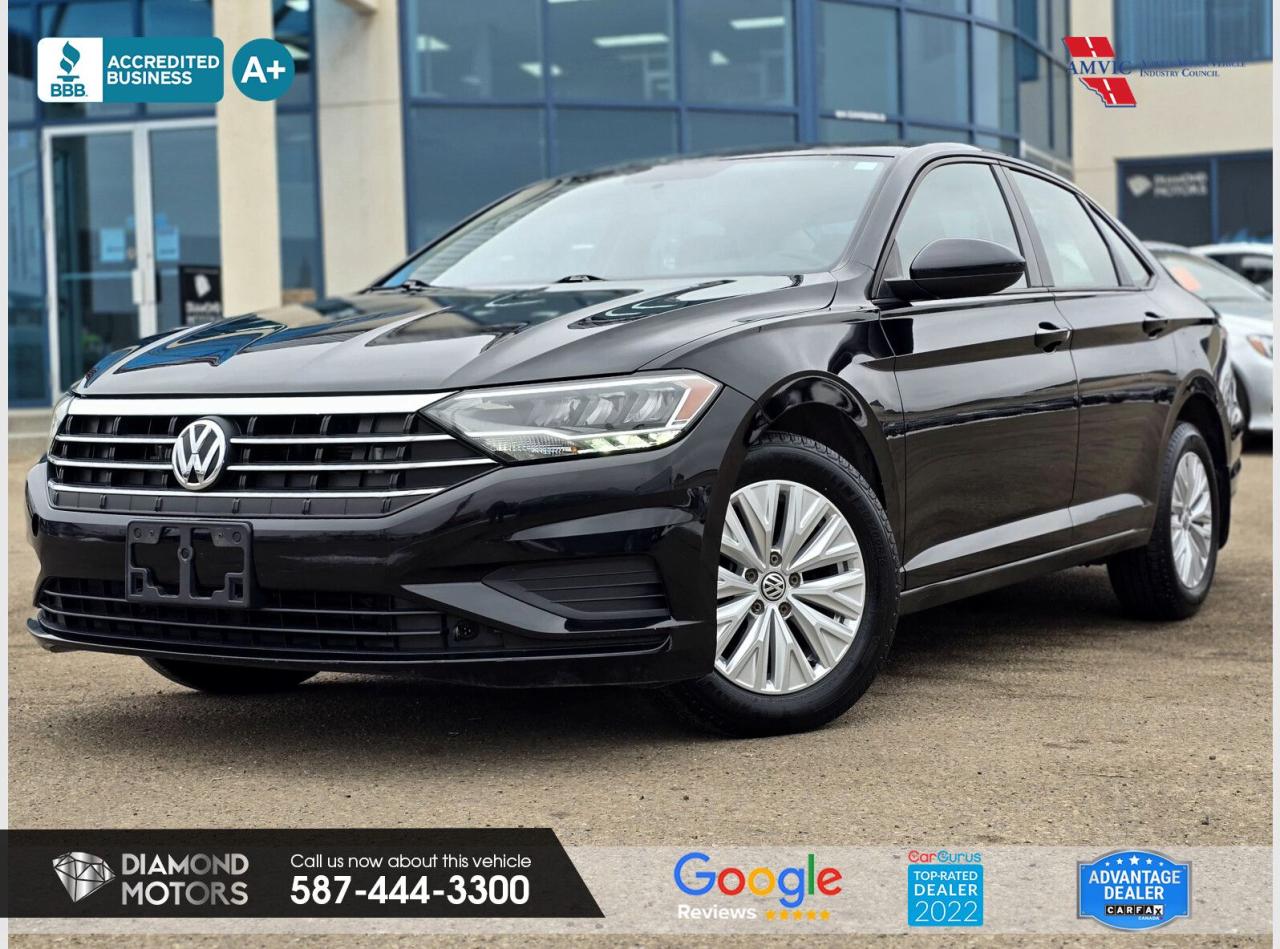 1.5L 4-CYLINDER ENGINE, APPLE CARPLAY/ANDROID AUTO, HEATED SEATS, BACKUP CAMERA, CRUISE CONTROL, BLUETOOTH AUDIO, AND MUCH MORE!! <br/> <br/>  <br/> Just Arrived 2019 Volkswagen Jetta Comfortline FWD Black has 105,869 KM on it. 1.4L 4 Cylinder Engine engine, Front-Wheel Drive, Automatic transmission, 5 Seater passengers, on special price for $19,900.00. <br/> <br/>  <br/> Book your appointment today for Test Drive. We offer contactless Test drives & Virtual Walkarounds. Stock Number: 25069 <br/> <br/>  <br/> At Diamond Motors, we are dedicated to providing you with an outstanding car-buying experience, offering quality pre-owned vehicles at prices that fit your budget. Our transparent and honest approach means you can expect straightforward guidance without any high-pressure sales tactics. We believe in building lasting relationships with our customers by offering personalized service tailored to your needs. From the moment you step onto our lot, our team is here to support you every step of the way, ensuring you leave confident in your decision. Trust, integrity, and customer satisfaction are the foundation of everything we do. <br/> <br/>  <br/> Why choose us? <br/>  <br/> Certified Pre-Owned Vehicles <br/> Family Owned & Operated <br/> Finance Available <br/> Extended Warranty <br/> Vehicles Priced to Sell <br/> No Pressure Environment <br/> Inspection & Carfax Report <br/> Professionally Detailed Vehicles <br/> Full Disclosure Guaranteed <br/> AMVIC Licensed <br/> BBB Accredited Business <br/> CarGurus Top-rated Dealer 2022 & 2024 <br/> <br/>  <br/> Phone to schedule an appointment @ 587-444-3300 or simply browse our inventory online www.diamondmotors.ca or come and see us at our location at <br/> 3403 93 street NW, Edmonton, T6E 6A4 <br/> <br/>  <br/> To view the rest of our inventory: <br/> www.diamondmotors.ca/inventory <br/> <br/>  <br/> All vehicle features must be confirmed by the buyer before purchase to confirm accuracy. All vehicles have an inspection work order and accompanying Mechanical fitness assessment. All vehicles will also have a Carproof report to confirm vehicle history, accident history, salvage or stolen status, and jurisdiction report. <br/>