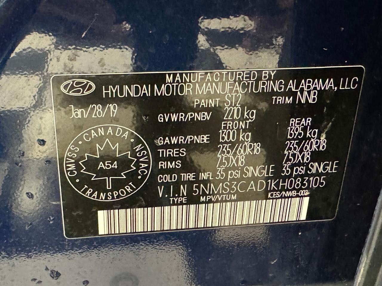 2019 Hyundai Santa Fe Prefferred AWD+New Tires+Brakes+Camera+CLEANCARFAX Photo