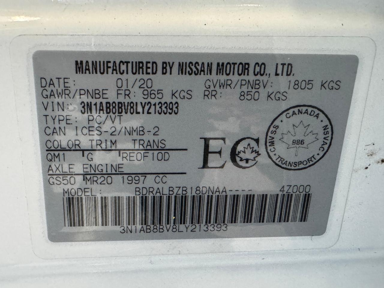 2020 Nissan Sentra S+Camera+A/C+Bluetooth+CLEAN CARFAX+ACCIDENT FREE - Photo #38