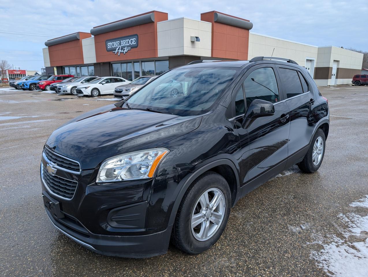 <p>Come finance this vehicle with us. Apply on our website stonebridgeauto.com </p><p> </p><p>2015 Chevrolet Trax 2LT with only 74000kms. 1.4 liter 4 cylinder front wheel drive </p><p> </p><p>Clean title and safetied. Always owned in Manitoba. No major collisions on Record </p><p> </p><p>Command start </p><p>Bose audio system </p><p>Back up Camera </p><p>Bluetooth </p><p>Sunroof</p><p>A/C</p><p>Power locks </p><p> </p><p>We take trades! Vehicle is for sale in Steinbach by STONE BRIDGE AUTO INC. Dealer #5000 we are a small business focused on customer satisfaction. Text or call before coming to view and ask for sales.</p>