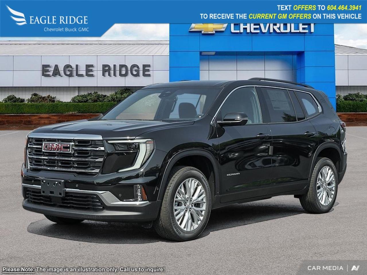 New 2025 GMC Acadia Elevation 15-inch diagonal premium GMC infotainment system, up to 9 available camera views, and 11-inch diagonal Driver Information Centre. for sale in Coquitlam, BC