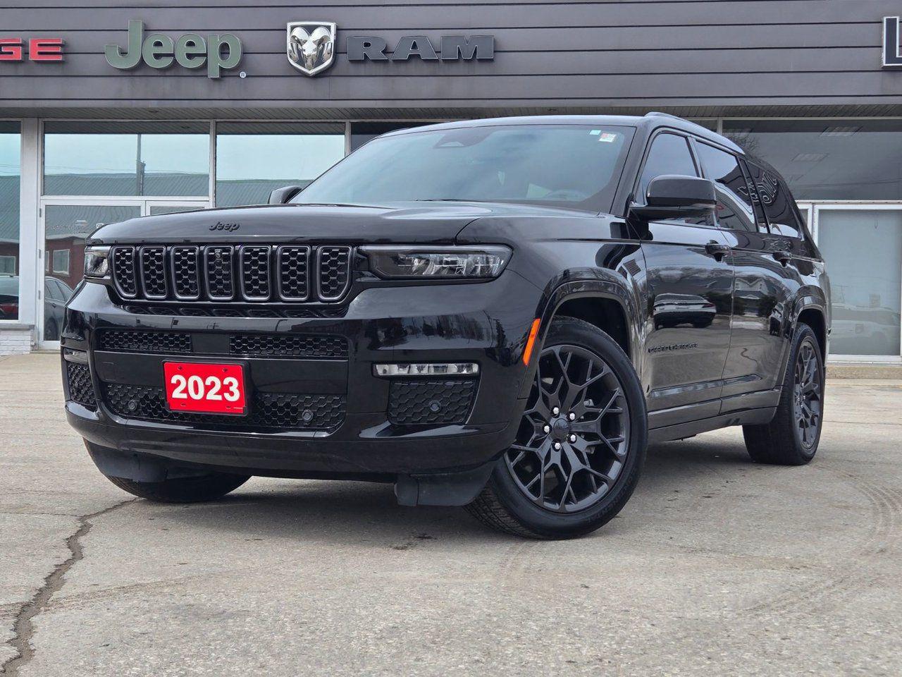 <p data-start=0 data-end=186>The <strong data-start=4 data-end=41>2023 Jeep Grand Cherokee L Summit</strong> is a luxury three-row SUV that combines rugged off-road capability with upscale comfort and cutting-edge technology. Here’s a detailed overview:

<hr data-start=188 data-end=191 />
<h2 data-start=193 data-end=217><strong data-start=196 data-end=217>Exterior Features</strong></h2>
<ul data-start=218 data-end=667>
<li data-start=218 data-end=373><strong data-start=220 data-end=243>Distinctive Design:</strong> The Summit trim features a bold, refined design with a sculpted body, signature Jeep seven-slot grille, and sleek LED lighting.</li>
<li data-start=374 data-end=443><strong data-start=376 data-end=387>Wheels:</strong>  21-inch painted aluminum wheels.</li>
<li data-start=444 data-end=517><strong data-start=446 data-end=459>Lighting:</strong> LED headlights, taillights, and daytime running lights.</li>
<li data-start=518 data-end=588><strong data-start=520 data-end=529>Roof:</strong> Color match black.</li>
<li data-start=589 data-end=667><strong data-start=591 data-end=610>Chrome Accents:</strong> Gloss black detailing for a premium finish.</li>
</ul>
<hr data-start=669 data-end=672 />
<h2 data-start=674 data-end=698><strong data-start=677 data-end=698>Interior Features</strong></h2>
<ul data-start=699 data-end=1107>
<li data-start=699 data-end=791><strong data-start=701 data-end=713>Seating:</strong> Nappa leather upholstery with quilted stitching; available Palermo leather.</li>
<li data-start=792 data-end=896><strong data-start=794 data-end=815>Seating Capacity:</strong> Seats up to seven passengers with second-row captains chairs or a bench seat.</li>
<li data-start=897 data-end=972><strong data-start=899 data-end=911>Comfort:</strong> 16-way power-adjustable front seats with massage function.</li>
<li data-start=973 data-end=1045><strong data-start=975 data-end=996>Ambient Lighting:</strong> Customizable multi-color ambient LED lighting.</li>
<li data-start=1046 data-end=1107><strong data-start=1048 data-end=1068>Climate Control:</strong> Quad-zone automatic climate control.</li>
</ul>
<hr data-start=1109 data-end=1112 />
<h2 data-start=1114 data-end=1131><strong data-start=1117 data-end=1131>Technology</strong></h2>
<ul data-start=1132 data-end=1576>
<li data-start=1132 data-end=1236><strong data-start=1134 data-end=1151>Infotainment:</strong> 10.1-inch Uconnect 5 touchscreen with navigation, Apple CarPlay, and Android Auto.</li>
<li data-start=1325 data-end=1408><strong data-start=1327 data-end=1337>Audio:</strong> McIntosh® 19-speaker premium audio system with a 950-watt amplifier.</li>
<li data-start=1409 data-end=1480><strong data-start=1411 data-end=1431>Digital Cluster:</strong> 10.25-inch digital driver information display.</li>
</ul>
<hr data-start=1578 data-end=1581 />
<h2 data-start=1583 data-end=1601><strong data-start=1586 data-end=1601>Performance</strong></h2>
<ul data-start=1602 data-end=1944>
<li data-start=1602 data-end=1757><strong data-start=1604 data-end=1623>Engine Options:</strong>
<ul data-start=1629 data-end=1757>
<li data-start=1629 data-end=1688><strong data-start=1631 data-end=1652>3.6L Pentastar V6</strong> – 293 hp and 260 lb-ft of torque.</li>
</ul>
</li>
<li data-start=1758 data-end=1798><strong data-start=1760 data-end=1777>Transmission:</strong> 8-speed automatic.</li>
<li data-start=1799 data-end=1886><strong data-start=1801 data-end=1816>Drivetrain:</strong> Quadra-Trac II® 4x4 system with Selec-Terrain® traction management.</li>
</ul>
<hr data-start=1946 data-end=1949 />
<h2 data-start=1951 data-end=1986><strong data-start=1954 data-end=1986>Safety and Driver Assistance</strong></h2>
<ul data-start=1987 data-end=2357>
<li data-start=1987 data-end=2054><strong data-start=1989 data-end=2015>Active Driving Assist:</strong> Hands-on Level 2 autonomous driving.</li>
<li data-start=2055 data-end=2130><strong data-start=2057 data-end=2074>Night Vision:</strong> Infrared camera with pedestrian and animal detection.</li>
<li data-start=2131 data-end=2191><strong data-start=2133 data-end=2149>Park Assist:</strong> Parallel and perpendicular park assist.</li>
<li data-start=2192 data-end=2292><strong data-start=2194 data-end=2218>Collision Avoidance:</strong> Forward collision warning with active braking and pedestrian detection.</li>
<li data-start=2293 data-end=2357><strong data-start=2295 data-end=2323>Adaptive Cruise Control:</strong> With stop and go functionality.</li>
</ul>
<hr data-start=2505 data-end=2508 />
<p data-start=2510 data-end=2649 data-is-last-node= data-is-only-node=>The 2023 Grand Cherokee L Summit is a blend of luxury and rugged capability, making it ideal for both daily drives and off-road adventures.

<p data-start=2510 data-end=2649 data-is-last-node= data-is-only-node=> 

<div class=showroom-vdp-used-desc clearfix>
<div class=showroom-vdp-used-desc clearfix>
<span>Listowel Chrysler is proud to service the Listowel/North Perth region and surrounding areas such as Kincardine, Mitchell, Stratford, Hanover, Owen Sound, Kitchener, Waterloo, Cambridge, Guelph, and many others. All of our Pre-Owned vehicles come full of fuel, with a fresh oil change, professionally detailed, and passed through our 121 Point Peace of Mind Safety Inspection! All of our vehicles are market value priced to ensure that you are getting the best deal and the best service! Our finance department has extensive experience working with all major lenders... Whether you have good credit, bad credit, or no credit, our finance team is dedicated to getting you approved! Contact one of our Sales Professionals to view our Grand Cherokee L today!</span>

</div>
</div>