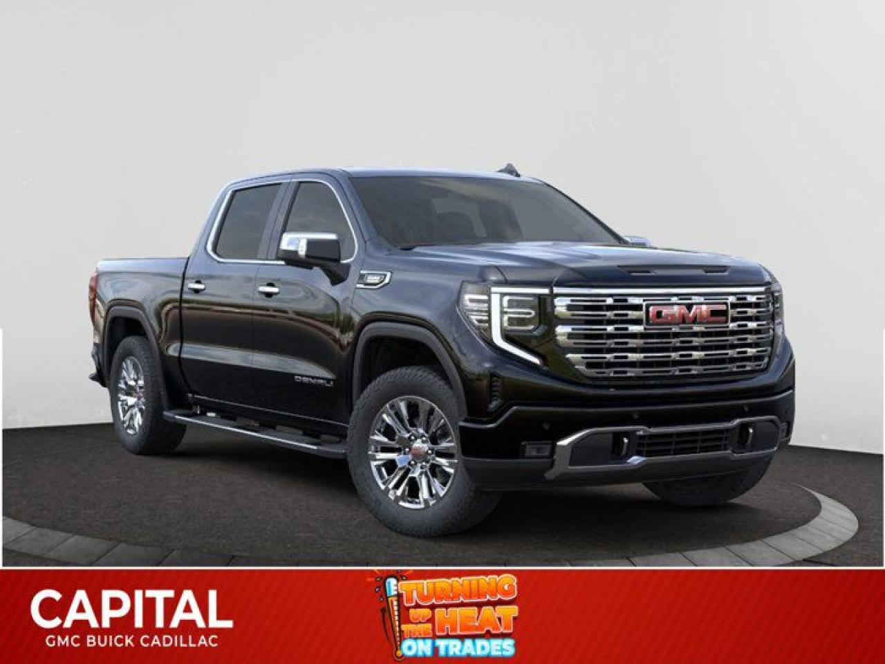 This 2025 GMC Sierra 1500 in Onyx Black is equipped with 4WD and Turbocharged Diesel I6 3.0L/183 engine.The Next Generation Sierra redefines what it means to drive a pickup. The redesigned for 2019 Sierra 1500 boasts all-new proportions with a larger cargo box and cabin. It also shaves weight over the 2018 model through the use of a lighter boxed steel frame and extensive use of aluminum in the hood, tailgate, and doors.To help improve the hitching and towing experience, the available ProGrade Trailering System combines intelligent technologies to offer an in-vehicle Trailering App, a companion to trailering features in the myGMC app and multiple high-definition camera views.GMC has altered the pickup landscape with groundbreaking innovation that includes features such as available Rear Camera Mirror and available Multicolour Heads-Up Display that puts key vehicle information low on the windshield. Innovative safety features such as HD Surround Vision and Lane Change Alert with Side Blind Zone alert will also help you feel confident and in control in the Next Generation Seirra.Key features of the Sierra Denali include: Taller stance and more dominant presence, GMC MultiPro Tailgate, Adaptive Rice Control, Authentic perforated Forge leather-appointed seating and open-pore ash wood trim, Available Head-Up Display and HD Rear Camera Mirror, and Available 420 hp 6.2L V8 with 10-speed automatic transmission.Check out this vehicles pictures, features, options and specs, and let us know if you have any questions. Helping find the perfect vehicle FOR YOU is our only priority.P.S...Sometimes texting is easier. Text (or call) 306-801-9090 for fast answers at your fingertips!Dealer License #914248Disclaimer: All prices are plus taxes & include all cash credits & loyalties. See dealer for Details.