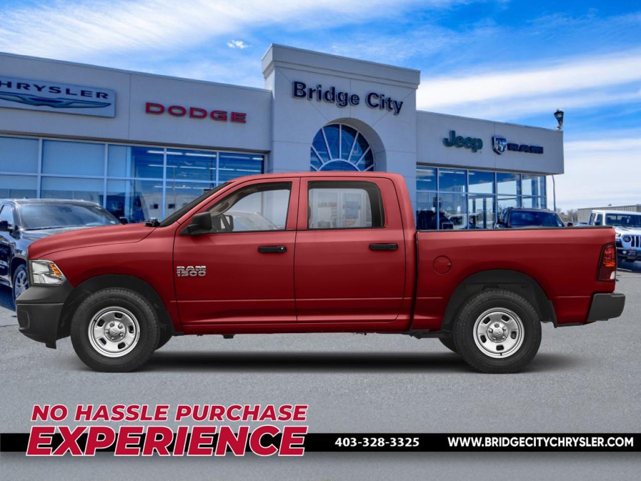 <b>Night Edition - 20 Wheels - Side Steps - Heated Seats & Steering Wheel - 8.4 Screen</b><br>     This Ram 1500 Classic is a top contender in the full-size pickup segment thanks to a winning combination of a strong powertrain, a smooth ride and a well-trimmed cabin. This  2021 Ram 1500 Classic is fresh on our lot in Lethbridge. <br> <br>The reasons why this Ram 1500 Classic stands above its well-respected competition are evident: uncompromising capability, proven commitment to safety and security, and state-of-the-art technology. From its muscular exterior to the well-trimmed interior, this 2021 Ram 1500 Classic is more than just a workhorse. Get the job done in comfort and style while getting a great value with this amazing full size truck. This  crew cab 4X4 pickup  has 94,098 kms. Stock number 3577 is flame red in colour  . It has an automatic transmission and is powered by a  395HP 5.7L 8 Cylinder Engine.  It may have some remaining factory warranty, please check with dealer for details. <br> <br>To apply right now for financing use this link : <a href=https://www.bridgecitychrysler.com/pre-approval/ target=_blank>https://www.bridgecitychrysler.com/pre-approval/</a><br><br> <br/><br>Locally Owned & Trusted for Over 35 Years  Bridge City Chrysler in Lethbridge, AB <br><br>

At Bridge City Chrysler, weve proudly served the Lethbridge community for more than 35 years, offering an unparalleled car buying experience. Dont just take our word for itour Google reviews speak volumes about our commitment to exceptional service. <br><br>

Delivery & At-Home Test Drives: Convenient options to suit your lifestyle. <br><br>
Flexible Financing for Everyone: Get the vehicle you need with financing solutions tailored to your situation. <br><br>
Full Mechanical Inspections & Professional Cleaning: Every vehicle is thoroughly inspected and cleaned before it hits our lot.<br><br>
We take all makes and models on trade and offer competitive pricing with inventory that changes daily. Whether youre shopping for a Chrysler, Dodge, Jeep, RAM, or FIAT, our AMVIC Licensed dealership makes it easy to browse, buy, and drive away.<br><br>

Located in Lethbridge, AB, we proudly serve customers in Fort Macleod, Taber, Claresholm, and Coaldale. Shop online or visit us today to experience the best in sales, service, and selection. Standard bank rates apply; taxes are additional.<br><br> Vehicle pricing offer shown expire 2025-03-31. <br> Come by and check out our fleet of 60+ used cars and trucks and 160+ new cars and trucks for sale in Lethbridge.  o~o