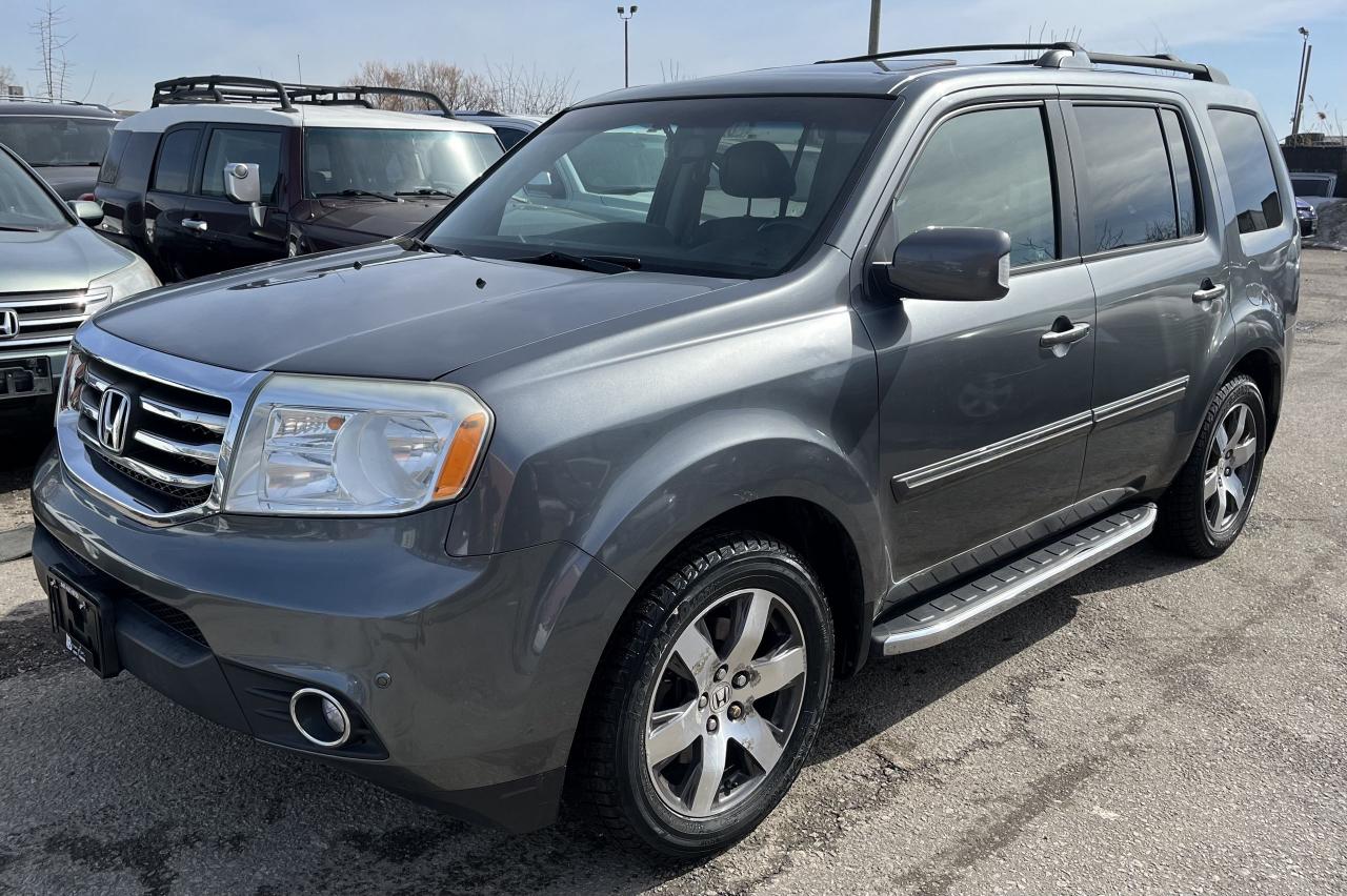 Just Arrived! Beautiful Polished Metal Metallic on Black Leather Interior 2012 Honda Pilot TOURING 4WD. NO ACCIDENTS! CLEAN IN AND OUT! Local Ontario Vehicle. Has 228,951 Kms. Runs Great. No issues. Great 8 Seater Family SUV. Fully Loaded with Navigation System, Rear DVD Entertainment System, Backup Camera, Bluetooth, CD/AUX/USB, Sunroof, Leather Seats, Power Seats, Driver Memory Seat, Heated Front and Rear Seats, Power Tailgate, Parking Sensors, Keyless Entry, Alarm, Alloy Wheels, Fog Lights, Steering Wheel Audio, Phone, and Cruise Controls! <br/> <br/>  <br/> *Safety Certified at no extra cost* <br/> <br/>  <br/> *Welcome to get vehicle checked by any mechanic before purchase* <br/> <br/>  <br/> All in price : $11,499 plus HST and licensing. <br/> <br/>  <br/> Call : 647-303-2585 or 647-631-8755 <br/> <br/>  <br/> E-mail : info@bramptonautocenter.ca <br/> <br/>  <br/> Brampton Auto Center <br/> 69 Eastern Avenue, Brampton ON, L6W 1X9. Unit 206 <br/> <br/>  <br/> Brampton Auto Center, welcomes you! Family owned dealership located in the GTA. We take pride in our work. Customer service is our priority. Full disclosure with honesty. We are OMVIC registered and proud member of the UCDA. You are welcomed to get the vehicle checked by any mechanic before purchase, for quality assurance. Financing available for all types of credit! Good, bad or no credit. No problem! We will get you approved. Warranty options available for any year, make or model! Contact dealer for more details. <br/>