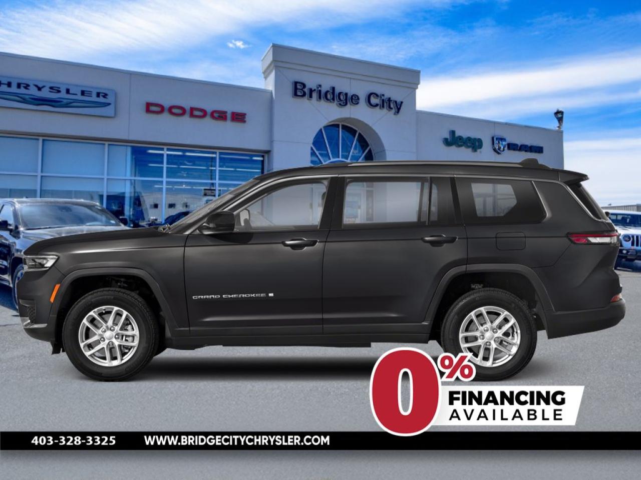 <b>Sunroof,  Black Appearance Package !</b><br> <br> <br> <br>  With incredibly competent 4 wheel drive toting a comfortable and refined cabin, this 2025 Grand Cherokee L is ready for whatever the road brings. <br> <br>The next step in the iconic Grand Cherokee name, this 2025 Grand Cherokee L is here to prove that great things can also come in huge packages. Dont let the size fool you, though. This Grand Cherokee may be large and in charge, but it still brings efficiency and classic Jeep agility. Whether youre maneuvering a parking garage or a backwood trail, this Grand Cherokee L is ready for your next adventure, no matter how big.<br> <br> This diamond black crystal pearl SUV  has an automatic transmission and is powered by a  293HP 3.6L V6 Cylinder Engine.<br> <br> Our Grand Cherokee Ls trim level is Limited. Stepping up to this Cherokee Limited rewards you with a power liftgate for rear cargo access and remote engine start, with heated front and rear seats, a heated steering wheel, voice-activated dual-zone climate control, mobile hotspot capability, and a 10.1-inch infotainment system powered by Uconnect 5 Nav with inbuilt navigation, Apple CarPlay and Android Auto. Additional features also include adaptive cruise control, blind spot detection, ParkSense with rear parking sensors, lane departure warning with lane keeping assist, front and rear collision mitigation, and even more. This vehicle has been upgraded with the following features: Sunroof,  Black Appearance Package . <br><br> <br>To apply right now for financing use this link : <a href=https://www.bridgecitychrysler.com/pre-approval/ target=_blank>https://www.bridgecitychrysler.com/pre-approval/</a><br><br> <br/><br>As a premier Chrysler, Dodge, Jeep and RAM dealership, Bridge City Chrysler proudly offers an extensive selection of new and used vehicles to meet every drivers needs. Customers across Lethbridge, Fort Macleod, Taber, Claresholm, Coaldale, and beyond trust us for daily vehicle specials, certified service and parts, and a seamless online inventory experience. <br><br>
With competitive financing options and expert support, we make car buying easy and enjoyable. <br><br>

Ready to hit the road? Schedule your test drive today at Bridge City Chrysler, your trusted Chrysler, Dodge, Jeep and RAM dealer in Lethbridge, Alberta.<br><br> Vehicle pricing offer shown expire 2025-03-31. <br> Come by and check out our fleet of 60+ used cars and trucks and 160+ new cars and trucks for sale in Lethbridge.  o~o