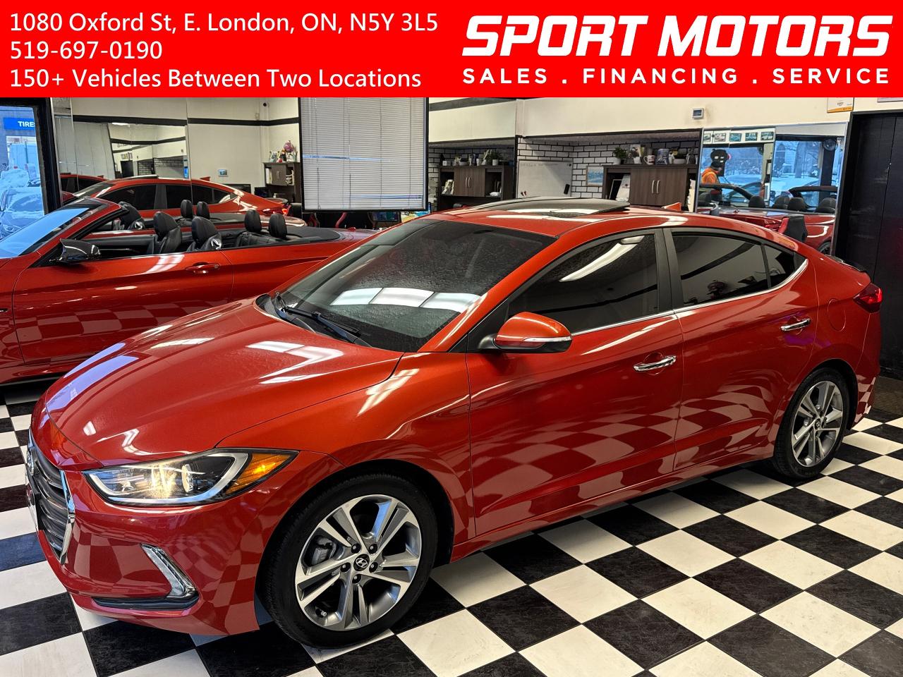 Used 2017 Hyundai Elantra LIMITED+sunroof+GPS+ApplePlay+Heated Steering for sale in London, ON