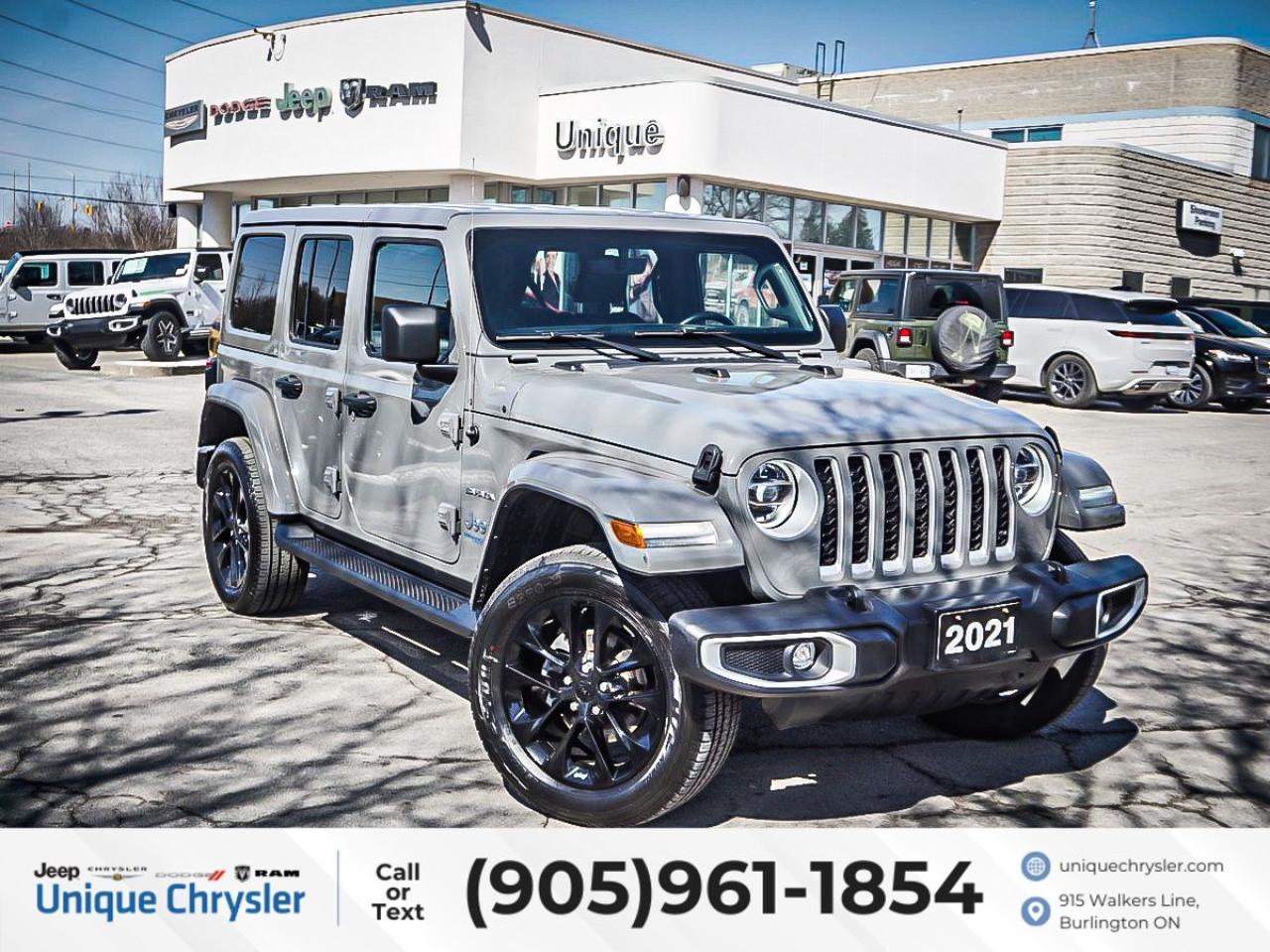 Used 2021 Jeep Wrangler 4xe Unlimited Sahara 4x4| DUAL TOP| 1 OWNER| LEATHER| for sale in Burlington, ON