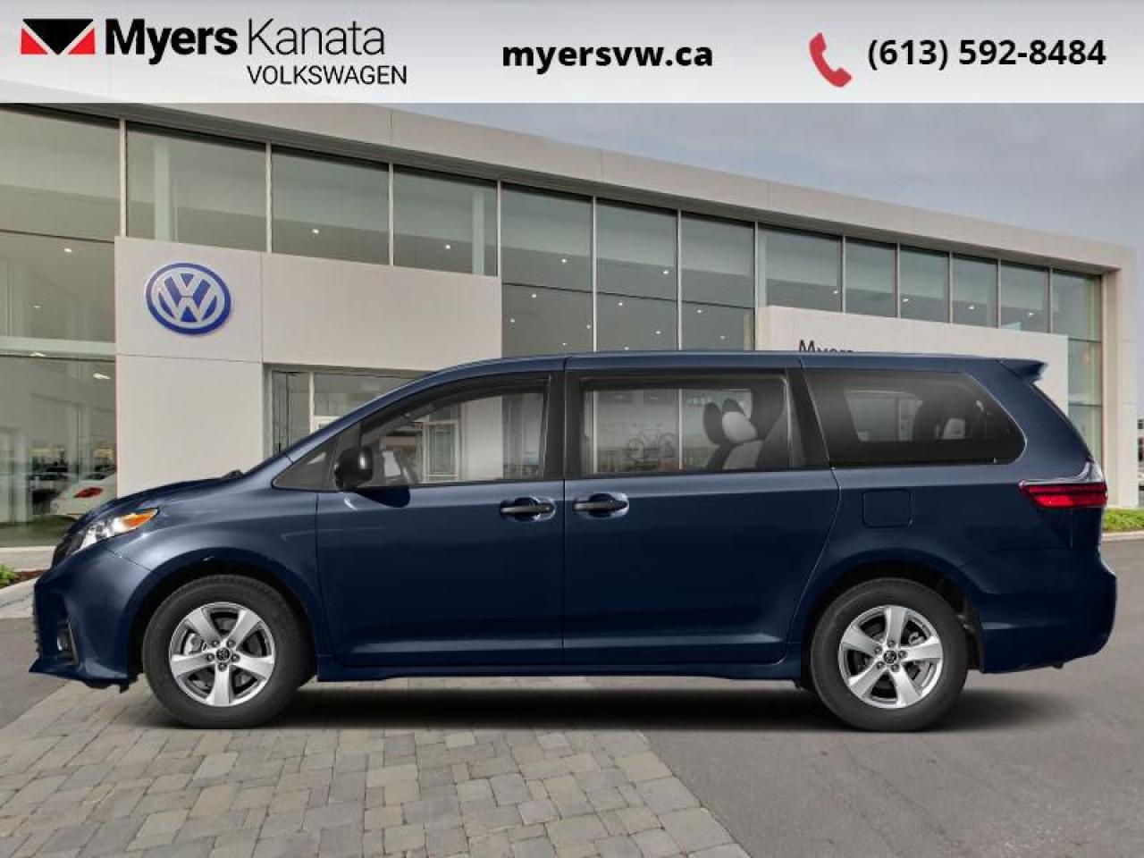 <b>Apple CarPlay,  Power Sliding Doors,  Aluminum Wheels,  Adaptive Cruise Control,  Climate Control!</b><br> <br>  Compare at $38096 - Our Price is just $36986! <br> <br>   This Toyota Sienna is ultra capable and a versatile family hauler. This  2020 Toyota Sienna is fresh on our lot in Kanata. <br> <br>This Toyota Sienna is a handsome looking minivan that the whole family can agree on. With its refined interior and signature exterior styling, this Sienna is perfect for everyday use such as going to play dates or date nights out on the town. The Sienna has enough power, space, and style to take your family and friends wherever they need to be. For a minivan that can keep up with your familys on-the-go lifestyle, look no further than this impressive Toyota Sienna.This  van has 73,566 kms. Its  parisian night pearl in colour  . It has an automatic transmission and is powered by a  296HP 3.5L V6 Cylinder Engine.  It may have some remaining factory warranty, please check with dealer for details. <br> <br> Our Siennas trim level is LE 8-Passenger. Stepping up to this versatile Toyota Sienna LE is a great choice as it offers a larger 8 inch touchscreen display that features Apple CarPlay, Entune 3.0 audio, Scout GPS Link and Toyota app suite connect, power sliding doors, elegant aluminum wheels, remote keyless entry and a power driver seats. Additional features include Toyota Safety Sense technology such as steering assist with lane departure alert and lane keep assist, automatic highbeams control, forward collision warning, distance pacing cruise control and comfort features such as dual zone climate control and reclining seats in all three rows. This vehicle has been upgraded with the following features: Apple Carplay,  Power Sliding Doors,  Aluminum Wheels,  Adaptive Cruise Control,  Climate Control,  Steering Wheel Audio Control,  Remote Keyless Entry. <br> <br>To apply right now for financing use this link : <a href=https://www.myersvw.ca/en/form/new/financing-request-step-1/44 target=_blank>https://www.myersvw.ca/en/form/new/financing-request-step-1/44</a><br><br> <br/><br>Backed by Myers Exclusive NO Charge Engine/Transmission for life program lends itself for your peace of mind and you can buy with confidence. Call one of our experienced Sales Representatives today and book your very own test drive! Why buy from us? Move with the Myers Automotive Group since 1942! We take all trade-ins - Appraisers on site - Full safety inspection including e-testing and professional detailing prior delivery! <br><br>*LIFETIME ENGINE TRANSMISSION WARRANTY NOT AVAILABLE ON VEHICLES MARKED AS-IS, VEHICLES WITH KMS EXCEEDING 140,000KM, VEHICLES 8 YEARS & OLDER, OR HIGHLINE BRAND VEHICLES (eg.BMW, INFINITI, CADILLAC, LEXUS...). FINANCING OPTIONS NOT AVAILABLE ON VEHICLES MARKED AS-IS OR AS-TRADED.<br> Come by and check out our fleet of 30+ used cars and trucks and 100+ new cars and trucks for sale in Kanata.  o~o