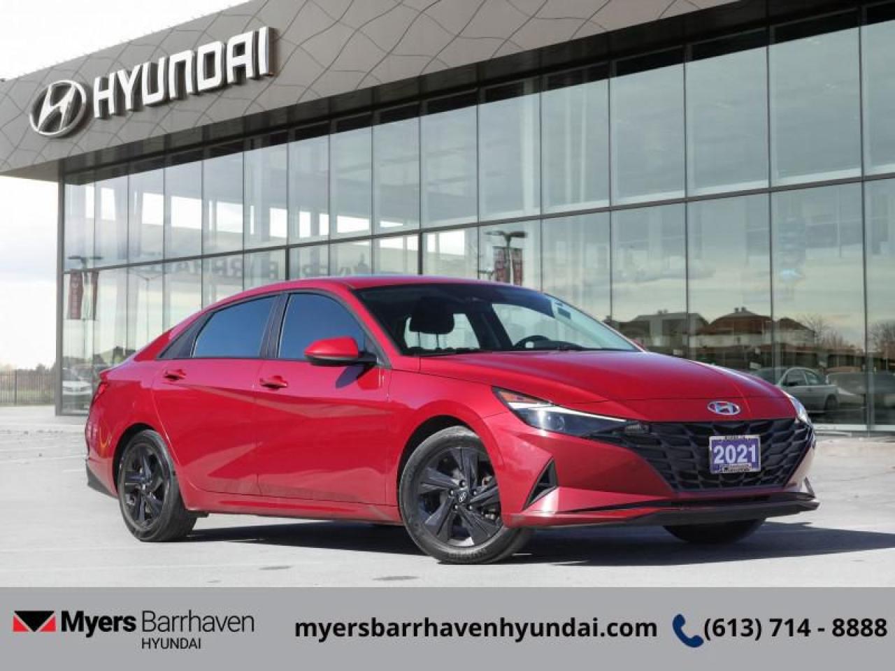 <b>Navigation,  Sunroof,  Heated Seats,  Heated Steering Wheel,  Active Driver Assistance!</b><br> <br>  Compare at $21553 - Our Price is just $20925! <br> <br>   Hyundai has come a long way offering amazing quality in this new Elantra. This  2021 Hyundai Elantra is for sale today. <br> <br>Built to be stronger yet lighter, more powerful and much more fuel efficient, this Hyundai Elantra is the award-winning compact that delivers refined quality and comfort above all. With a stylish aerodynamic design and excellent performance, this Elantra stands out as a leader in its competitive class. This  sedan has 105,896 kms. Its  fiery red in colour  and is completely accident free based on the <a href=https://vhr.carfax.ca/?id=1P+id8JNosu3dZpd1lpCh2DQcaLIo9Cd target=_blank>CARFAX Report</a> . It has an automatic transmission and is powered by a  147HP 2.0L 4 Cylinder Engine.  <br> <br> Our Elantras trim level is Preferred w/Sun & Tech Package IVT. This Elantra comes with an 8 inch touchscreen, heated steering wheel, proximity key, auto shut-off at idle, automatic headlamps, cruise control, forward collision avoidance, lane keep assist, alloy wheels, Android Auto, Apple CarPlay, heated seats, and remote keyless entry. the Sun and Safety package adds a power sunroof, navigation, hands free trunk lid, remote start, and blind spot assistance. This vehicle has been upgraded with the following features: Navigation,  Sunroof,  Heated Seats,  Heated Steering Wheel,  Active Driver Assistance,  Android Auto,  Apple Carplay. <br> <br/><br> Buy this vehicle now for the lowest bi-weekly payment of <b>$136.45</b> with $2100 down for 84 months @ 6.99% APR O.A.C. ( Plus applicable taxes -  & fees   ).  See dealer for details. <br> <br>*LIFETIME ENGINE TRANSMISSION WARRANTY NOT AVAILABLE ON VEHICLES WITH KMS EXCEEDING 140,000KM, VEHICLES 8 YEARS & OLDER, OR HIGHLINE BRAND VEHICLE(eg. BMW, INFINITI. CADILLAC, LEXUS...) o~o