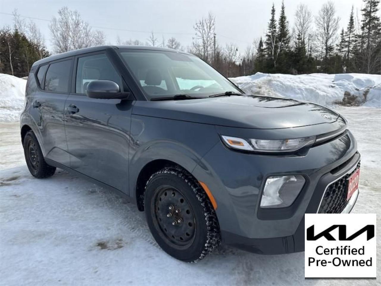 <b>Heated Seats, Apple Carplay, Android Auto, Rear Camera, Accident Free on Carfax Report, Local Trade not a Rental, Non-Smoker, Fresh Oil Change, Certified, Low Mileage!<br> <br></b><br>   Compare at $18490 - Kia of Timmins is just $17779! <br> <br>   With a fresh redesign not affecting its affordability while increasing its value and reliability, the all new Kia Soul is an easy choice. This  2020 Kia Soul is fresh on our lot in Timmins. <br> <br>A fresh redesign, true to its unique style, but with all the best of modern tech, this 2020 Kia Soul is exactly what the Soul needed. The Kia Soul has been one of the quirkiest and iconic urban crossovers since the genre started. With its unique, cube like shape and club like interior, all stuffed with the best tech features, and at a price people can afford, the Kia Soul is a long living favorite of the new generation of car buyers. This redesign is only gonna make it better.This low mileage  SUV has just 23,792 kms and is a Certified Pre-Owned vehicle. Its  grey in colour  . It has a cvt transmission and is powered by a  147HP 2.0L 4 Cylinder Engine.  And its got a certified used vehicle warranty for added peace of mind. <br> <br> Our Souls trim level is LX. This Kia Soul LX is generously equipped with Android Auto, Apple CarPlay on a 7 inch display screen, heated front seats, remote keyless entry, SiriusXM and AUX inputs, heated side mirrors, a rearview camera and much more!  This vehicle has been upgraded with the following features: Air, Rear Air, Tilt, Cruise, Power Windows, Power Locks, Power Mirrors. <br> <br>To apply right now for financing use this link : <a href=https://www.kiaoftimmins.com/timmins-ontario-car-loan-application target=_blank>https://www.kiaoftimmins.com/timmins-ontario-car-loan-application</a><br><br> <br/>Kia Certified Pre-Owned vehicles are the most reliable pre-owned vehicles on the road. At Kia, were so sure of this, we stand behind our vehicles with a no hassle 30 day / 2,000 kmexchange privilege. We offer the following benefits: 135 point vehicle inspection, paintless dent removal coverage, key and keyless remote replacement coverage, mechanical breakdown protection (optional coverage), filter changes, $500 graduate bonus (if applicable), CarFax vehicle history report, SiriusXM satellite radio trial, fully backed by Kia Canada. For more information, please contact one of our professional staff at Kia of Timmins.<br> <br/><br> Buy this vehicle now for the lowest bi-weekly payment of <b>$131.79</b> with $0 down for 84 months @ 8.99% APR O.A.C. ( Plus applicable taxes -  Plus applicable fees   / Total Obligation of $23986  ).  See dealer for details. <br> <br>As a local, family owned and operated dealership we look to be your number one place to buy your new vehicle! Kia of Timmins has been serving a large community across northern Ontario since 2001 and focuses highly on customer satisfaction. Our #1 priority is to make you feel at home as soon as you step foot in our dealership. Family owned and operated, our business is in Timmins, Ontario the city with the heart of gold. Also positioned near many towns in which we service such as: South Porcupine, Porcupine, Gogama, Foleyet, Chapleau, Wawa, Hearst, Mattice, Kapuskasing, Moonbeam, Fauquier, Smooth Rock Falls, Moosonee, Moose Factory, Fort Albany, Kashechewan, Abitibi Canyon, Cochrane, Iroquois falls, Matheson, Ramore, Kenogami, Kirkland Lake, Englehart, Elk Lake, Earlton, New Liskeard, Temiskaming Shores and many more.We have a fresh selection of new & used vehicles for sale for you to choose from. If we dont have what you need, we can find it! All makes and models are within our reach including: Dodge, Chrysler, Jeep, Ram, Chevrolet, GMC, Ford, Honda, Toyota, Hyundai, Mitsubishi, Nissan, Lincoln, Mazda, Subaru, Volkswagen, Mini-vans, Trucks and SUVs.<br><br>We are located at 1285 Riverside Drive, Timmins, Ontario. Too far way? We deliver anywhere in Ontario and Quebec!<br><br>Come in for a visit, call 1-800-661-6907 to book a test drive or visit <a href=https://www.kiaoftimmins.com>www.kiaoftimmins.com</a> for complete details. All prices are plus HST and Licensing.<br><br>We look forward to helping you with all your automotive needs!<br> o~o