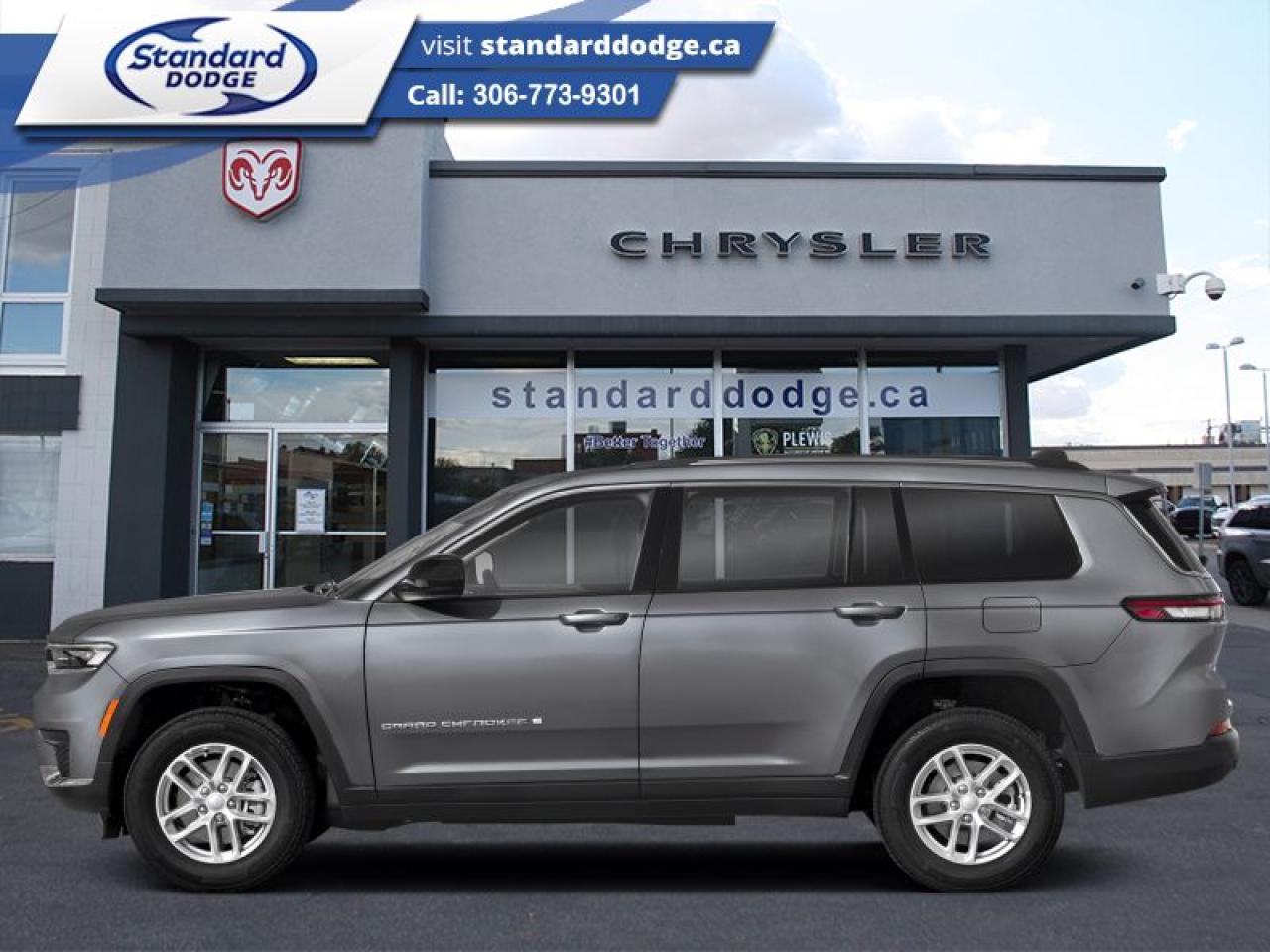 <b>Sunroof, Black Appearance Package, 9 Speaker System With Subwoofer!</b><br> <br> <br> <br>  With incredibly competent 4 wheel drive toting a comfortable and refined cabin, this 2025 Grand Cherokee L is ready for whatever the road brings. <br> <br>The next step in the iconic Grand Cherokee name, this 2025 Grand Cherokee L is here to prove that great things can also come in huge packages. Dont let the size fool you, though. This Grand Cherokee may be large and in charge, but it still brings efficiency and classic Jeep agility. Whether youre maneuvering a parking garage or a backwood trail, this Grand Cherokee L is ready for your next adventure, no matter how big.<br> <br> This baltic grey metallic SUV  has a 8 speed automatic transmission and is powered by a  293HP 3.6L V6 Cylinder Engine.<br> <br> Our Grand Cherokee Ls trim level is Limited. Stepping up to this Cherokee Limited rewards you with a power liftgate for rear cargo access and remote engine start, with heated front and rear seats, a heated steering wheel, voice-activated dual-zone climate control, mobile hotspot capability, and a 10.1-inch infotainment system powered by Uconnect 5 Nav with inbuilt navigation, Apple CarPlay and Android Auto. Additional features also include adaptive cruise control, blind spot detection, ParkSense with rear parking sensors, lane departure warning with lane keeping assist, front and rear collision mitigation, and even more. This vehicle has been upgraded with the following features: Sunroof, Black Appearance Package, 9 Speaker System With Subwoofer. <br><br> View the original window sticker for this vehicle with this url <b><a href=http://www.chrysler.com/hostd/windowsticker/getWindowStickerPdf.do?vin=1C4RJKBG6S8672899 target=_blank>http://www.chrysler.com/hostd/windowsticker/getWindowStickerPdf.do?vin=1C4RJKBG6S8672899</a></b>.<br> <br>To apply right now for financing use this link : <a href=https://standarddodge.ca/financing target=_blank>https://standarddodge.ca/financing</a><br><br> <br/><br>* Visit Us Today *Youve earned this - stop by Standard Chrysler Dodge Jeep Ram located at 208 Cheadle St W., Swift Current, SK S9H0B5 to make this car yours today! <br> Pricing may not reflect additional accessories that have been added to the advertised vehicle<br> o~o