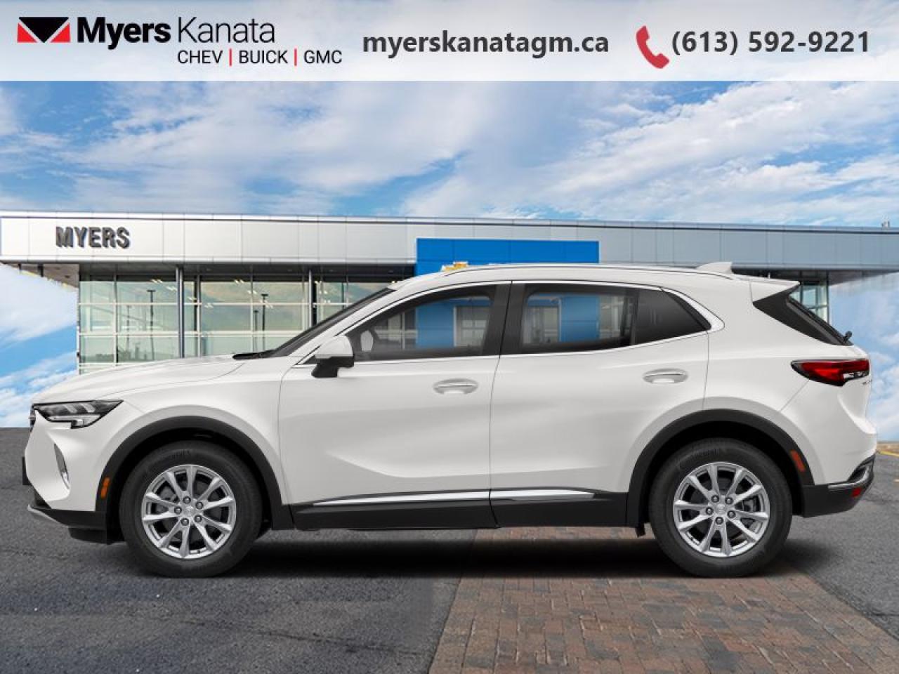 <b>Low Mileage, Heated Seats,  Android Auto,  Apple CarPlay,  Power Liftgate,  Heated Steering Wheel!</b><br> <br>     This  2023 Buick Envision is fresh on our lot in Kanata. <br> <br>This Buick Envision has the space and versatility to get away with anything. Built to inspire confidence, this Envision doesnt just get you there, it helps you be your best. As boundless as your own imagination, this Envision was designed to inspire you with every drive. This low mileage  SUV has just 25,758 kms. Its  summit white in colour  . It has an automatic transmission and is powered by a  228HP 2.0L 4 Cylinder Engine. <br> <br> Our Envisions trim level is Preferred AWD. This Buick Envision is always in touch with convenient features like remote start, IntelliBeam, hands free liftgate with LED logo projection, and QuietTuning. Stay connected on every drive with the Buick Infotainment System featuring a multi-touch display, Apple Carplay, Android Auto, Bluetooth, SiriusXM, wi-fi, and wireless connectivity. Make confidence your companion with a safety suite that includes blind spot detection, lane keep assist, forward collision alert, following distance indicator, Teen Driver, and a rearview camera. This vehicle has been upgraded with the following features: Heated Seats,  Android Auto,  Apple Carplay,  Power Liftgate,  Heated Steering Wheel,  Lane Keep Assist,  Lane Departure Warning. <br> <br>To apply right now for financing use this link : <a href=https://www.myerskanatagm.ca/finance/ target=_blank>https://www.myerskanatagm.ca/finance/</a><br><br> <br/><br>Price is plus HST and licence only.<br> Book a test drive today at myerskanatagm.ca<br>*LIFETIME ENGINE TRANSMISSION WARRANTY NOT AVAILABLE ON VEHICLES WITH KMS EXCEEDING 140,000KM, VEHICLES 8 YEARS & OLDER, OR HIGHLINE BRAND VEHICLE(eg. BMW, INFINITI. CADILLAC, LEXUS...)<br> Come by and check out our fleet of 20+ used cars and trucks and 160+ new cars and trucks for sale in Kanata.  o~o