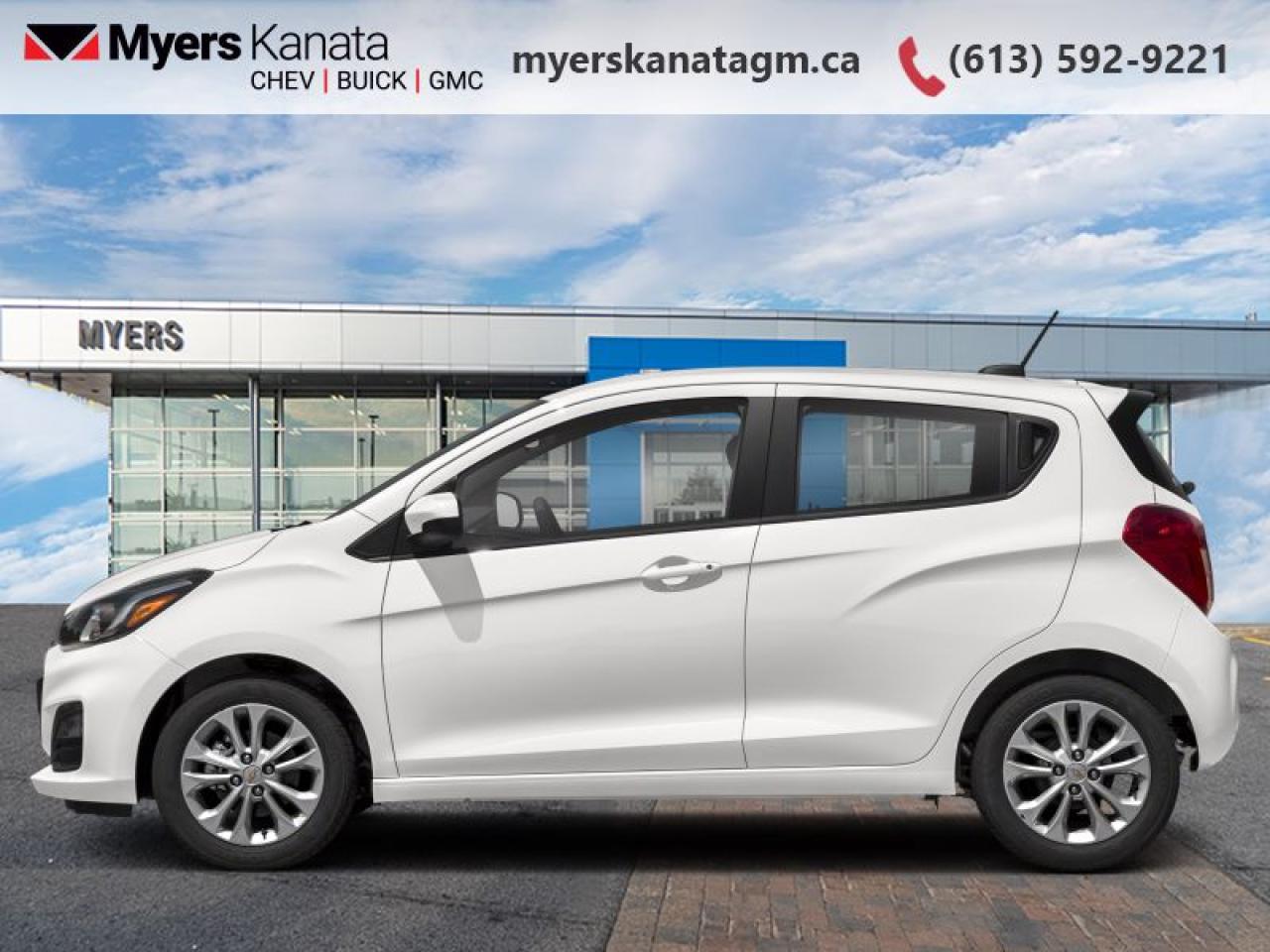 <b>Low Mileage, Aluminum Wheels,  Cruise Control,  Apple CarPlay,  Android Auto,  Remote Keyless Entry!</b><br> <br>     This  2022 Chevrolet Spark is fresh on our lot in Kanata. <br> <br>Big things come in small packages, this 2022 Spark provides all of the big and bold style you need for your fast paced life. With amazing acceleration, and all the tech you expect from a modern compact, this 2022 Spark is as fun as it is functional. The interior is surprisingly spacious and offers plenty of cargo room plus it comes loaded with some technology to make your drive even better. This low mileage  hatchback has just 37,483 kms. Its  summit white in colour  . It has an automatic transmission and is powered by a  98HP 1.4L 4 Cylinder Engine. <br> <br> Our Sparks trim level is LT. This amazing compact car comes with stylish aluminum wheels, a 7 inch colour touchscreen display featuring Android Auto and Apple CarPlay capability plus it also comes with Chevrolet MyLink and SiriusXM radio, a built in rear vision camera and bluetooth streaming audio. Additional features on this upgraded trim include cruise and audio controls on the steering wheel, remote keyless entry, a 60/40 split rear seat, air conditioning and it also comes with LED signature lighting and OnStar via Chevrolet Connected Access. This vehicle has been upgraded with the following features: Aluminum Wheels,  Cruise Control,  Apple Carplay,  Android Auto,  Remote Keyless Entry,  Rear View Camera,  Streaming Audio. <br> <br>To apply right now for financing use this link : <a href=https://www.myerskanatagm.ca/finance/ target=_blank>https://www.myerskanatagm.ca/finance/</a><br><br> <br/><br>Price is plus HST and licence only.<br> Book a test drive today at myerskanatagm.ca<br>*LIFETIME ENGINE TRANSMISSION WARRANTY NOT AVAILABLE ON VEHICLES WITH KMS EXCEEDING 140,000KM, VEHICLES 8 YEARS & OLDER, OR HIGHLINE BRAND VEHICLE(eg. BMW, INFINITI. CADILLAC, LEXUS...)<br> Come by and check out our fleet of 20+ used cars and trucks and 160+ new cars and trucks for sale in Kanata.  o~o