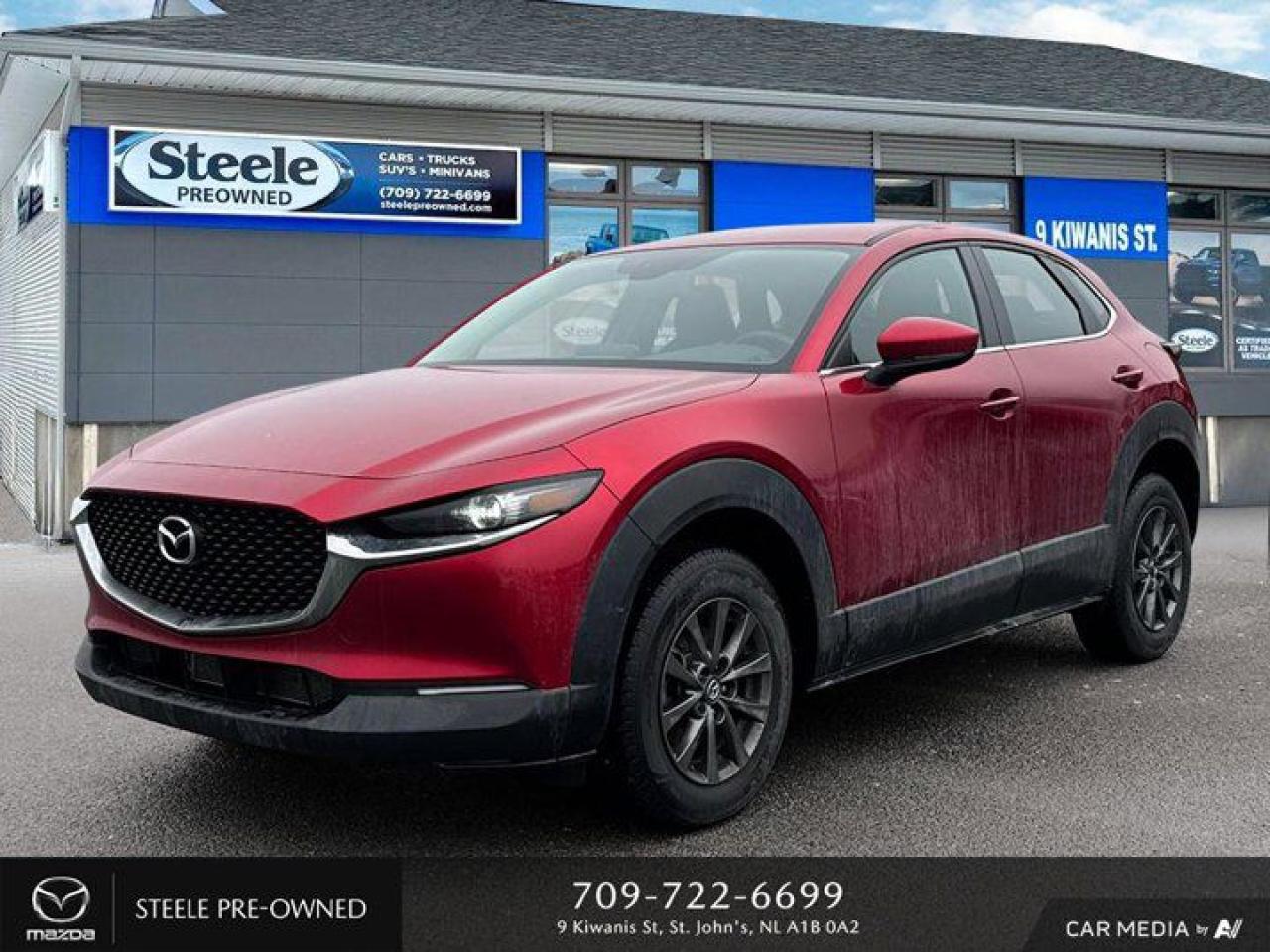 Get approved for this 2021 Mazda CX-30 GX in minutes.Financing for all credit situations and tailored extended warranty options. Apply today: www.steelemazdastjohns.com/credit-form.htmlThe 2021 Mazda CX-30 GX is a sleek and versatile crossover designed for comfort and performance. Equipped with a 2.0L Skyactiv-G engine, it delivers responsive handling and impressive fuel efficiency. The GX trim features an 8.8-inch infotainment display with Apple CarPlay and Android Auto, push-button start, and Mazdas i-Activsense safety suite, including Smart Brake Support and Lane Keep Assist. With its stylish design, refined interior, and advanced technology, the CX-30 GX is the perfect blend of practicality and driving enjoyment.